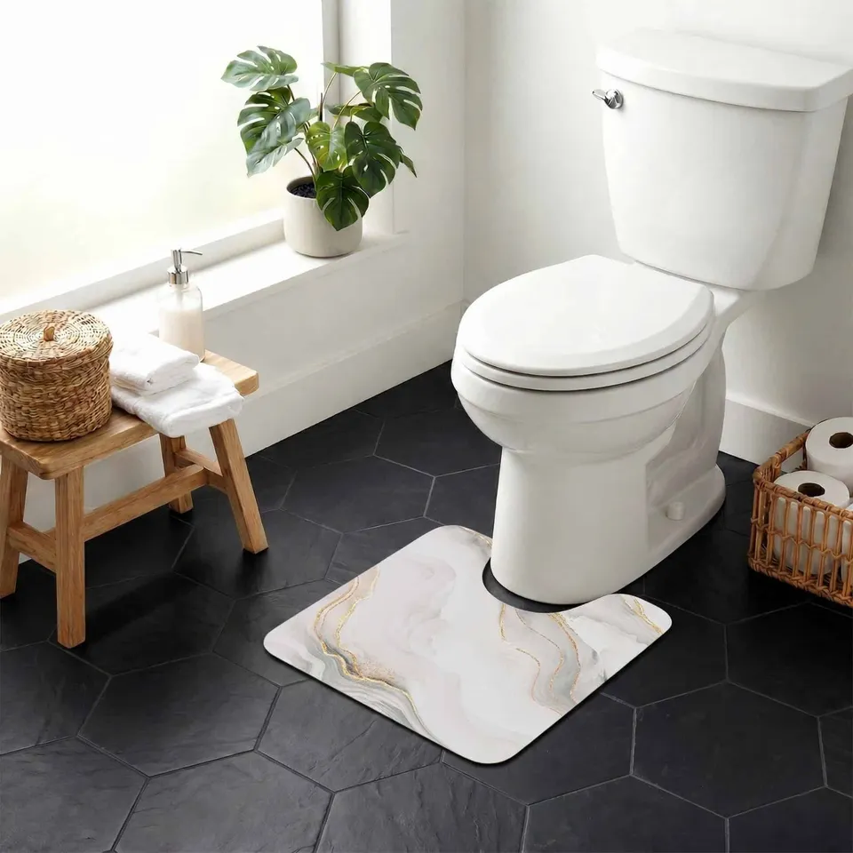 evideco-tapis-contour-wc-effet-marbre-beige-51x46-cm-antid-rapant image 1