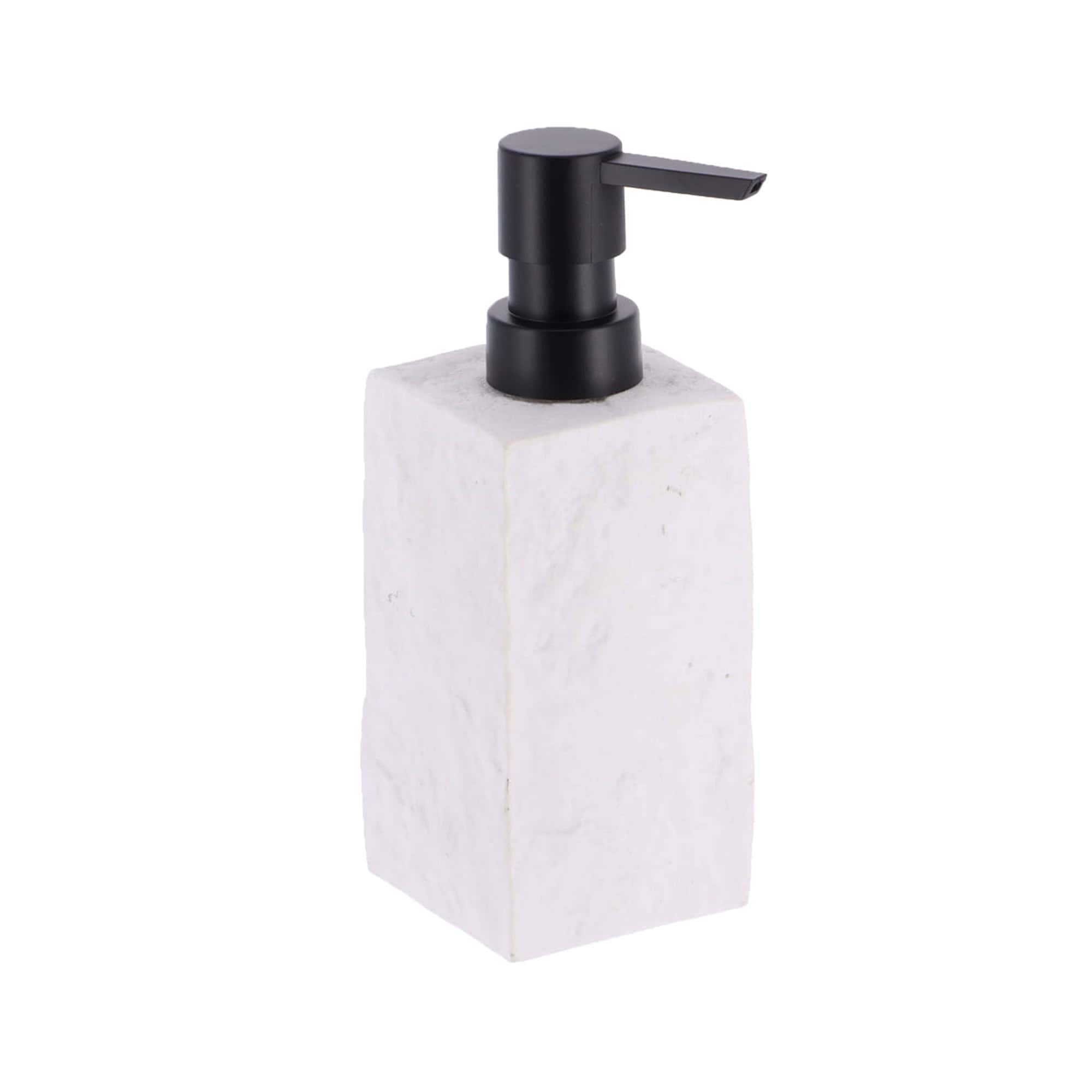 evideco-bathroom-distributeur-savon-r-sine-blanc-effet-pierre-250ml image 7