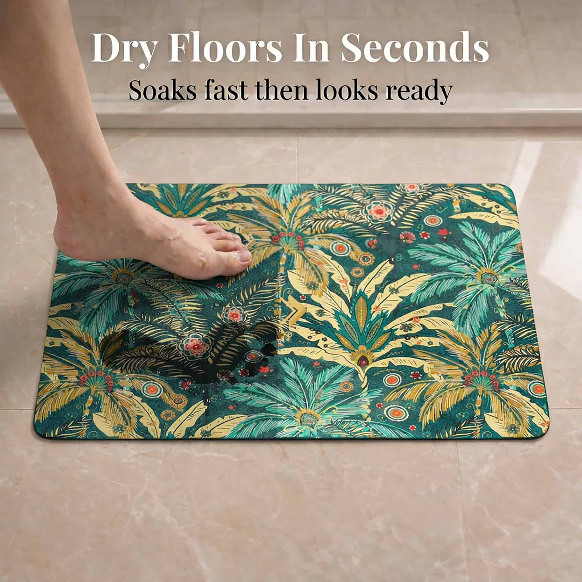 evideco-bathroom-mats-jungle-bloom-tapis-bain-61x46-absorbant image 2