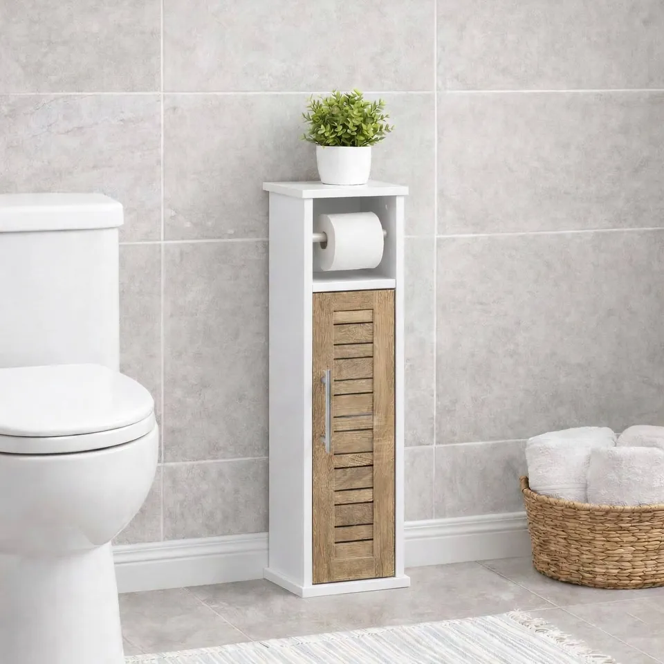 evideco-stockholm-meuble-wc-rangement-papier-toilette-blanc-ch-ne image 1