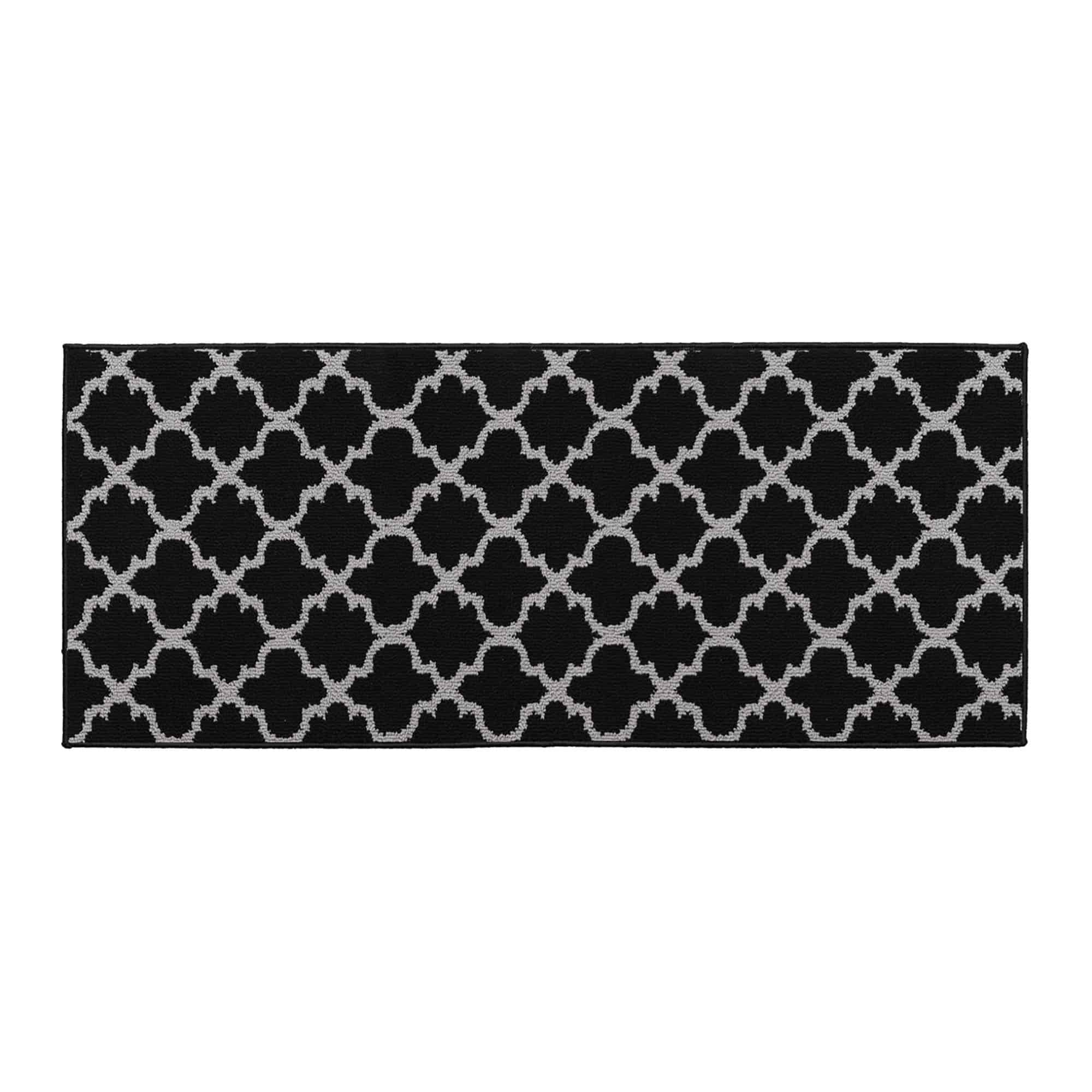 evideco-home-accessories-tapis-cuisine-arabesque-noir-gris-122x51cm image 1