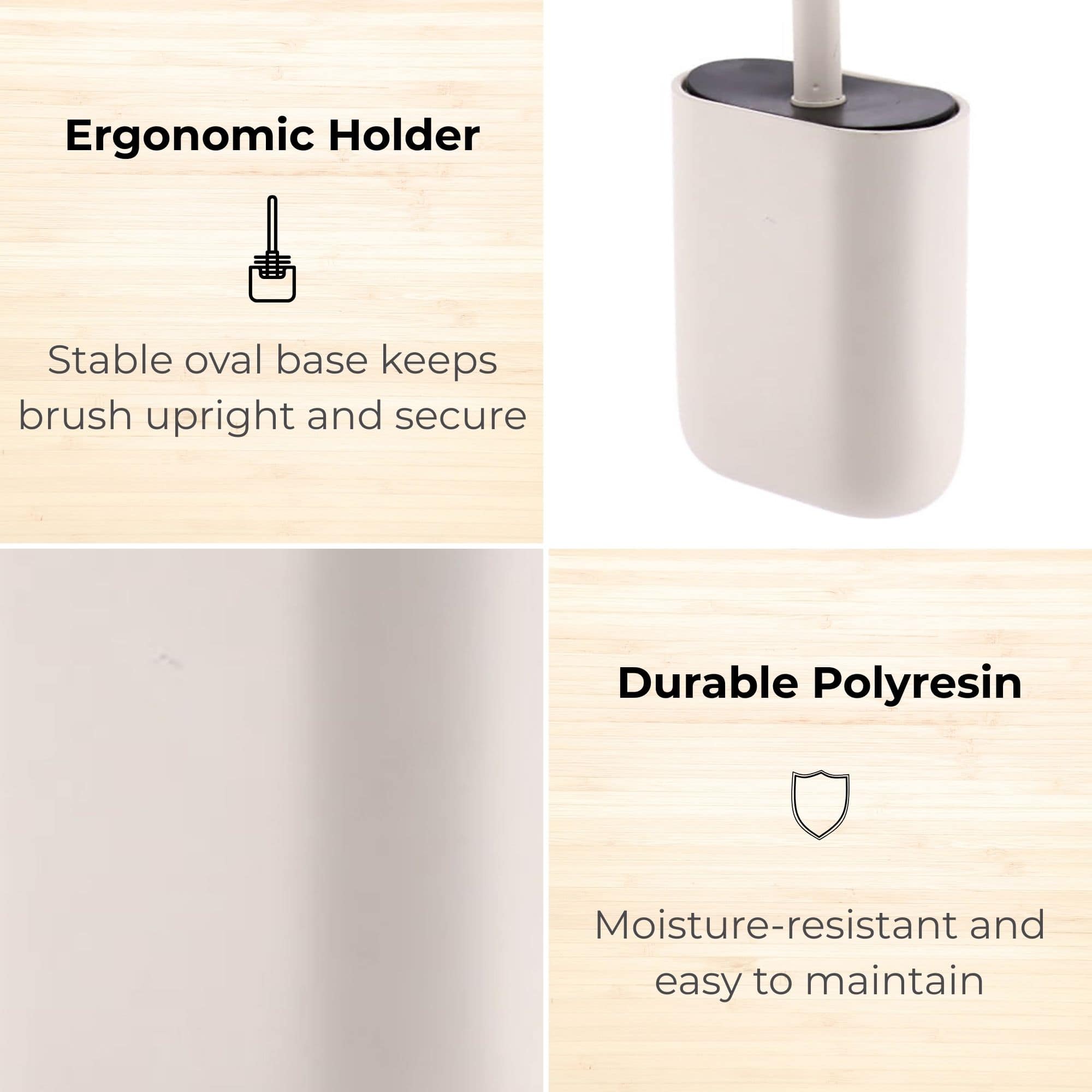 evideco-brosse-wc-beige-ovale-silicone-inox-avec-support image 3