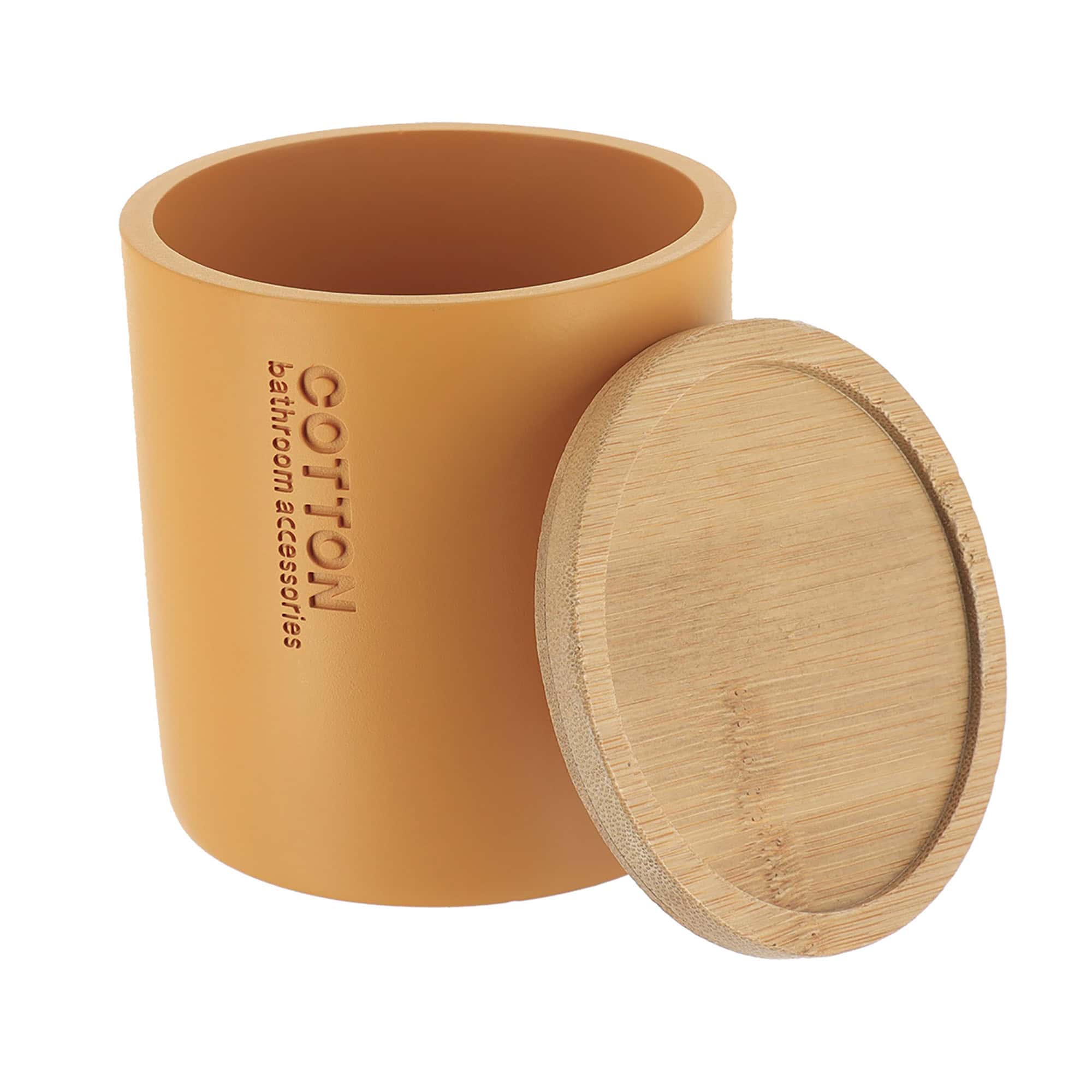 evideco-bo-te-coton-jaune-moutarde-couvercle-bambou image 4