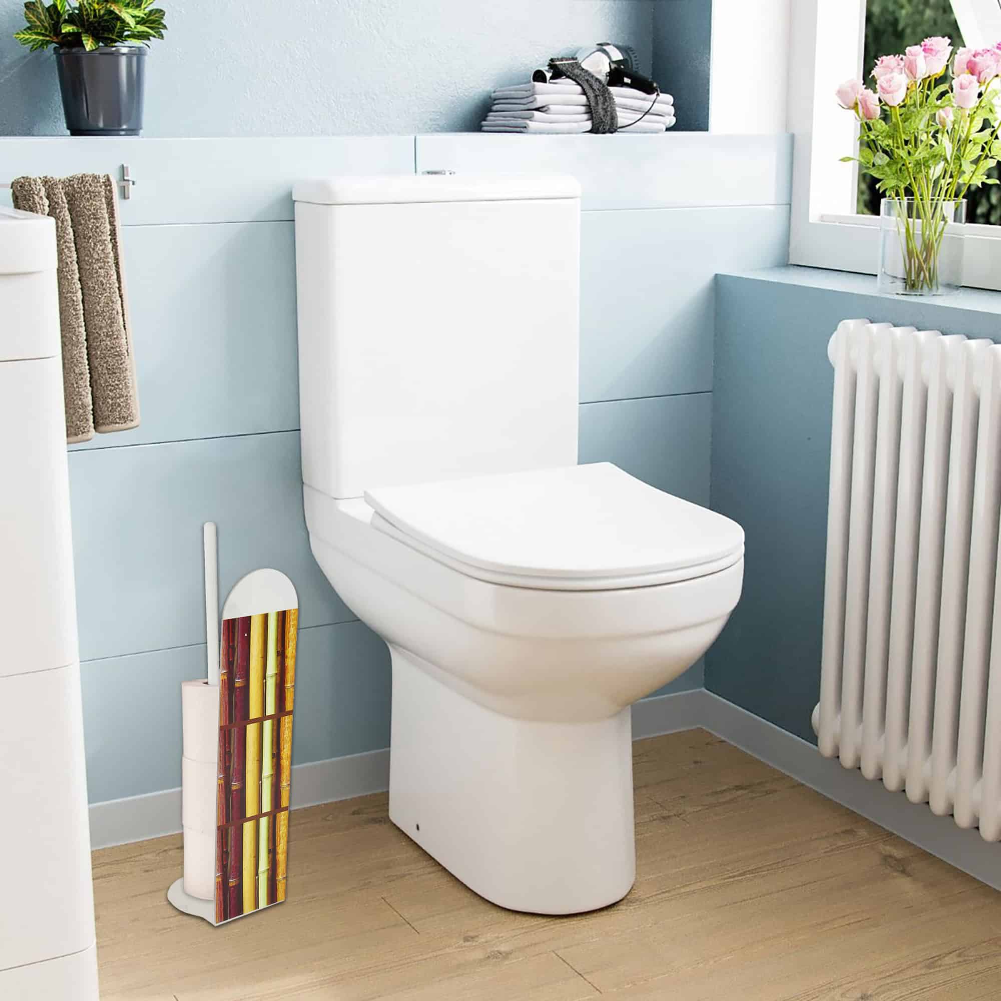 evideco-porte-papier-toilette-sur-pied-bambou-marron-4-rouleaux image 4
