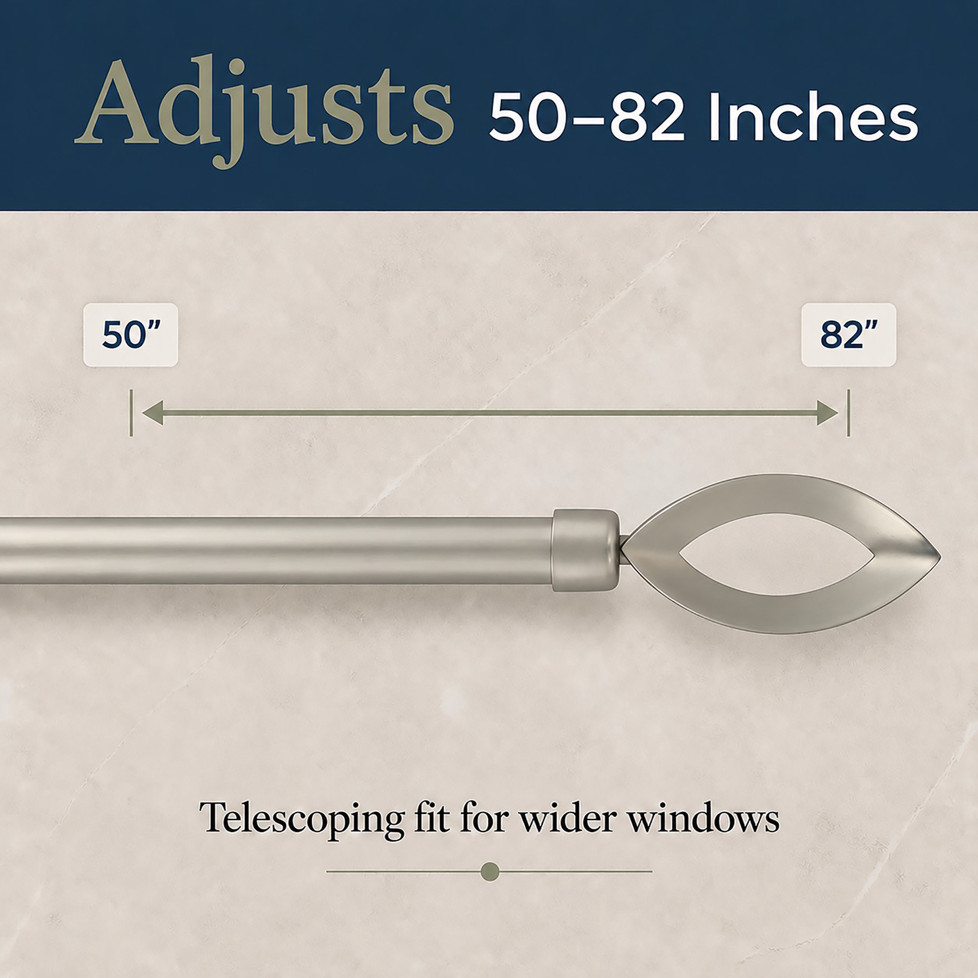 evideco-home-accessories-lot-2-tringles-rideau-acier-argent-50-82 image 2