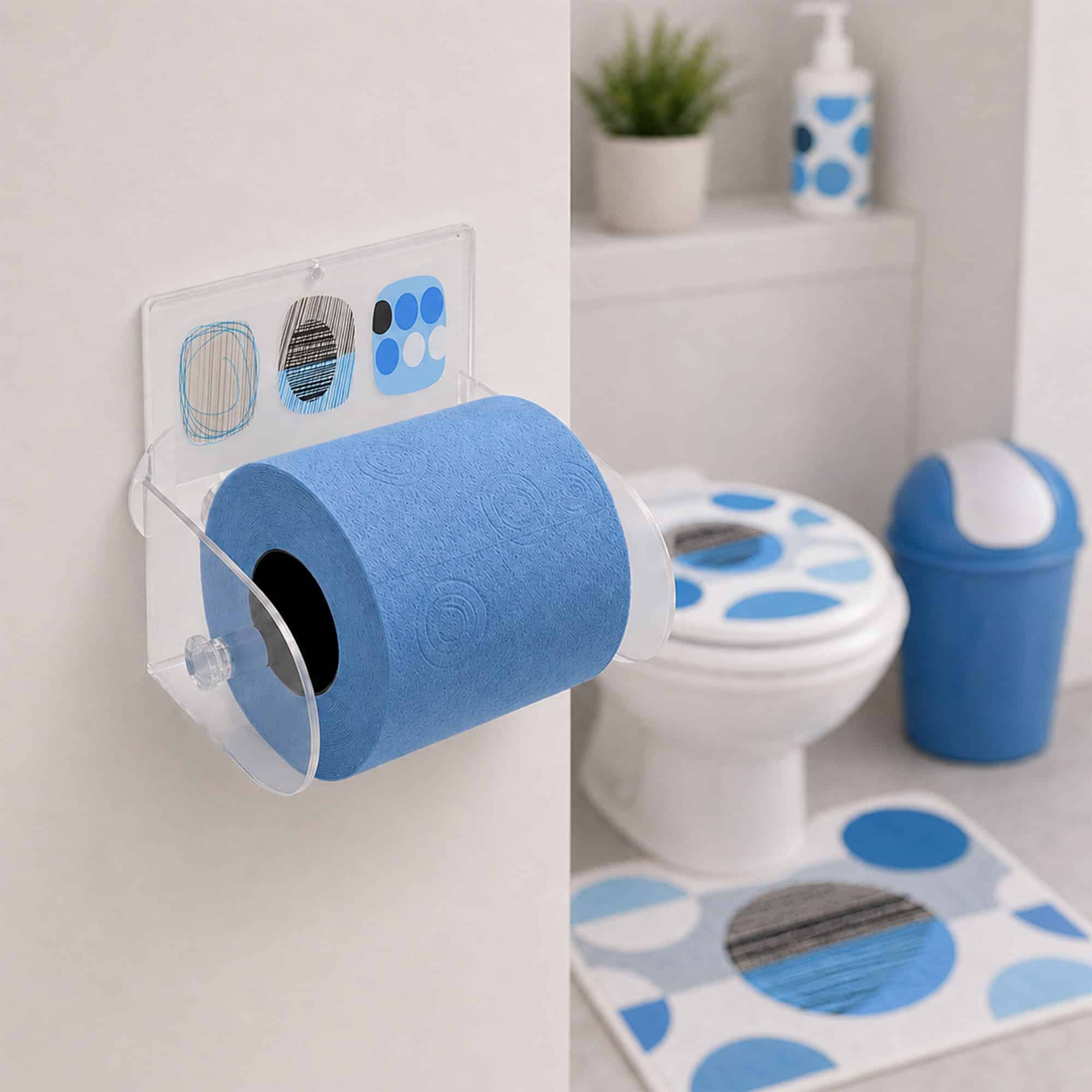 evideco-street-art-porte-papier-toilette-ventouse-bleu-gris image 2