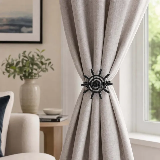 evideco-home-accessories-embrasse-rideau-soleil-noir-lot-de-2 image 1