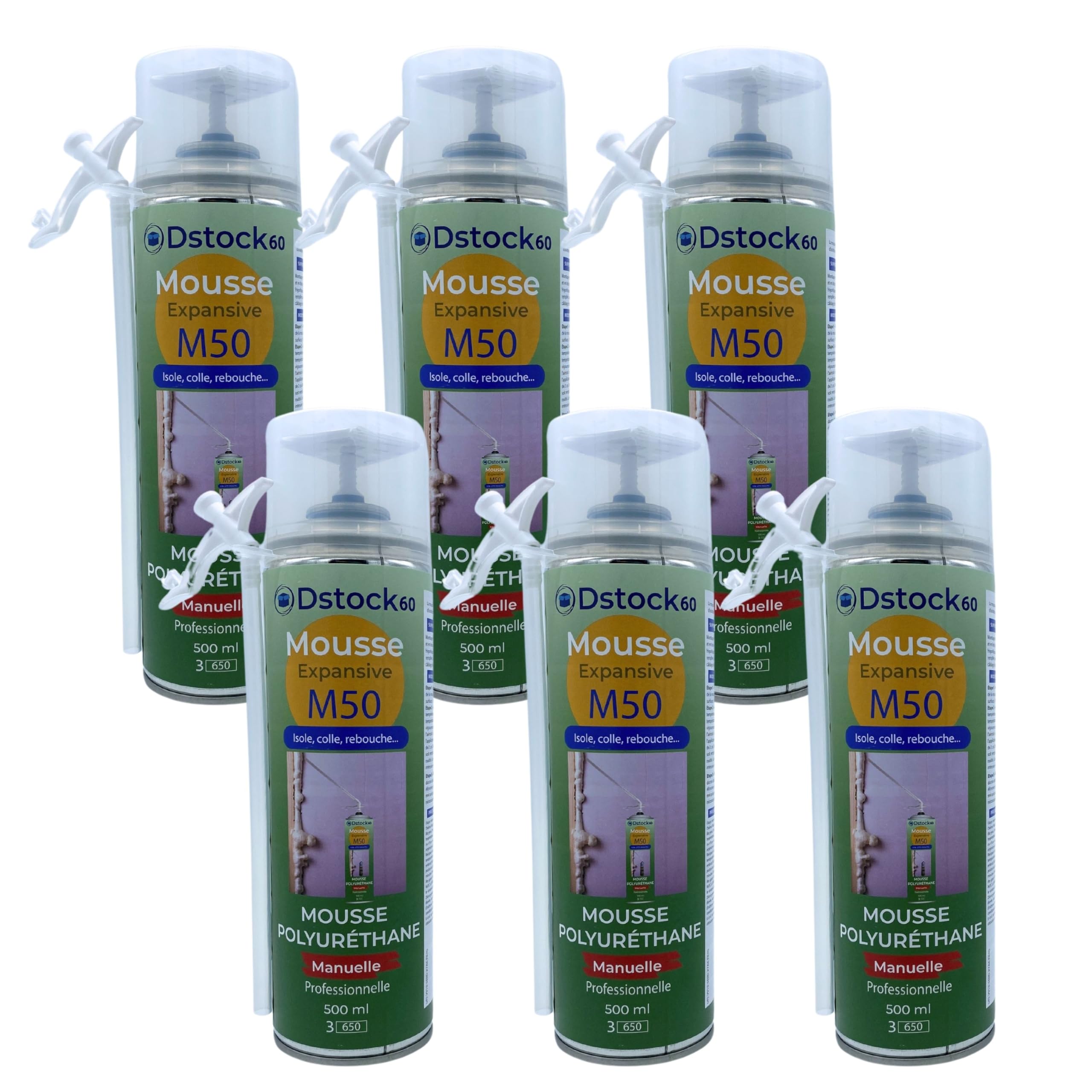 dstock60-mousse-expansive-manuelle-500ml-lot-de-6-polyur-thane image 1