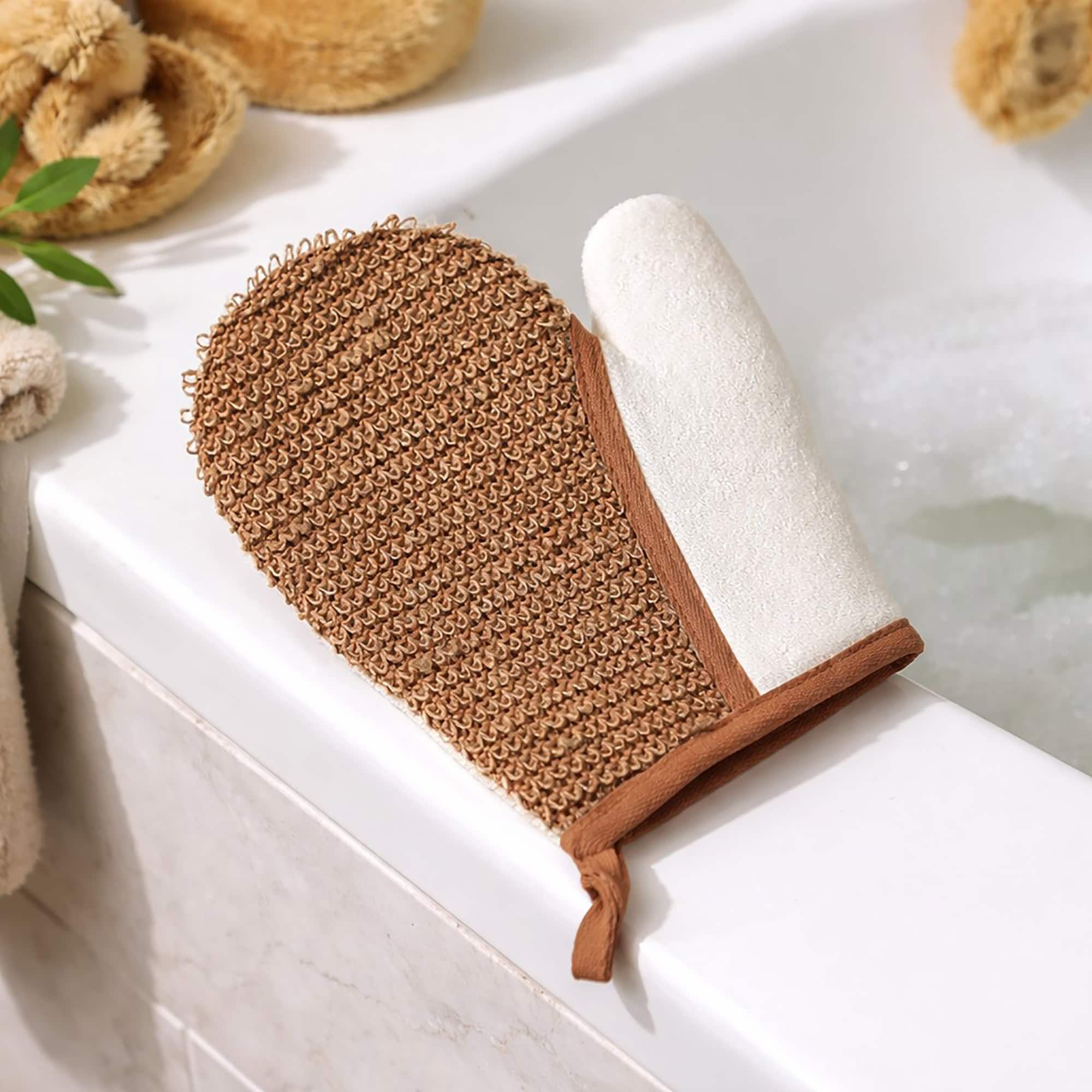 evideco-gant-gommage-corps-cr-me-marron-bambou-chanvre image 1