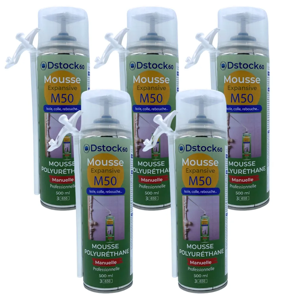 dstock60-mousse-expansive-manuelle-500ml-mousse-pu-lot-de-5-isolante image 1