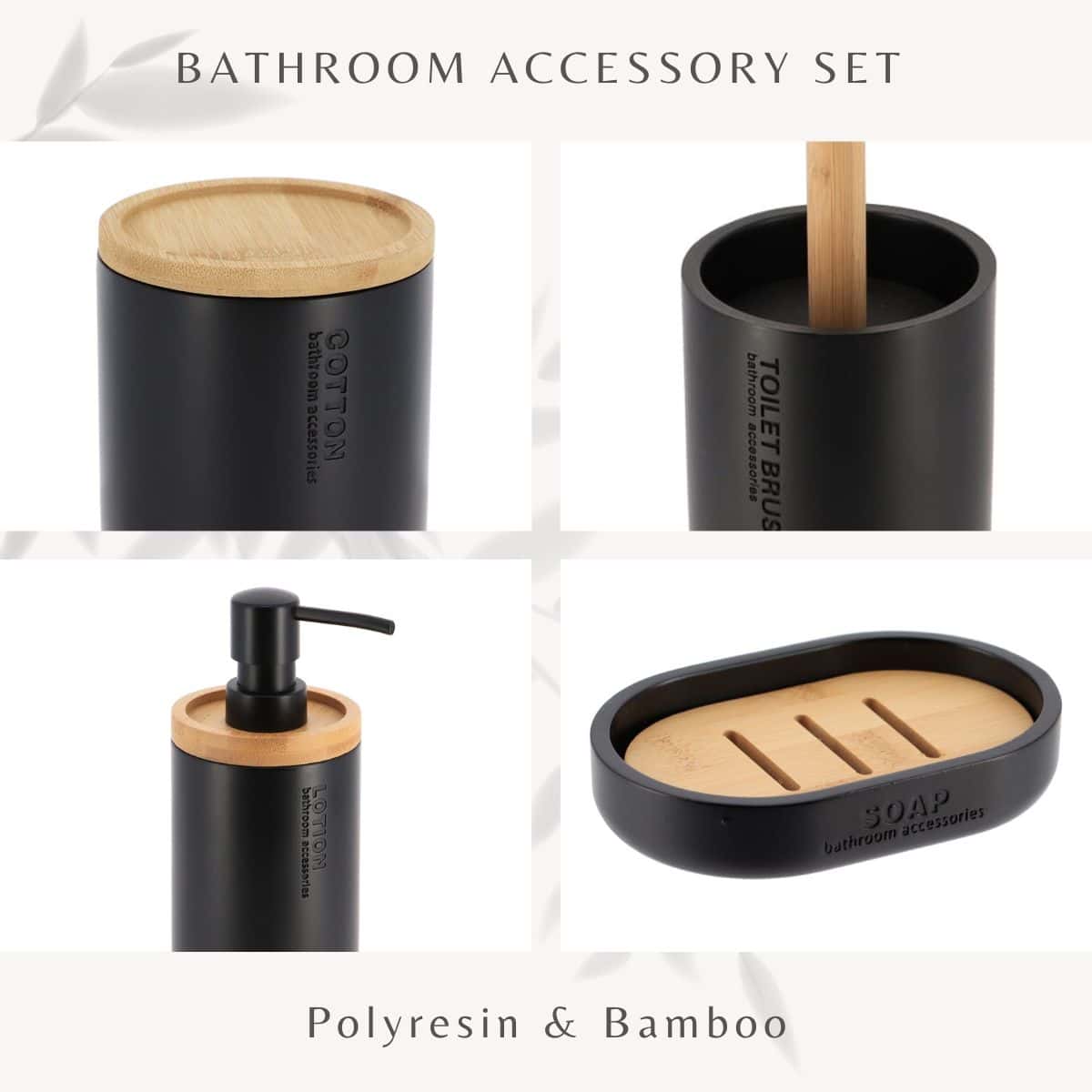 evideco-set-salle-de-bain-noir-bambou-6-pi-ces-accessoires image 7