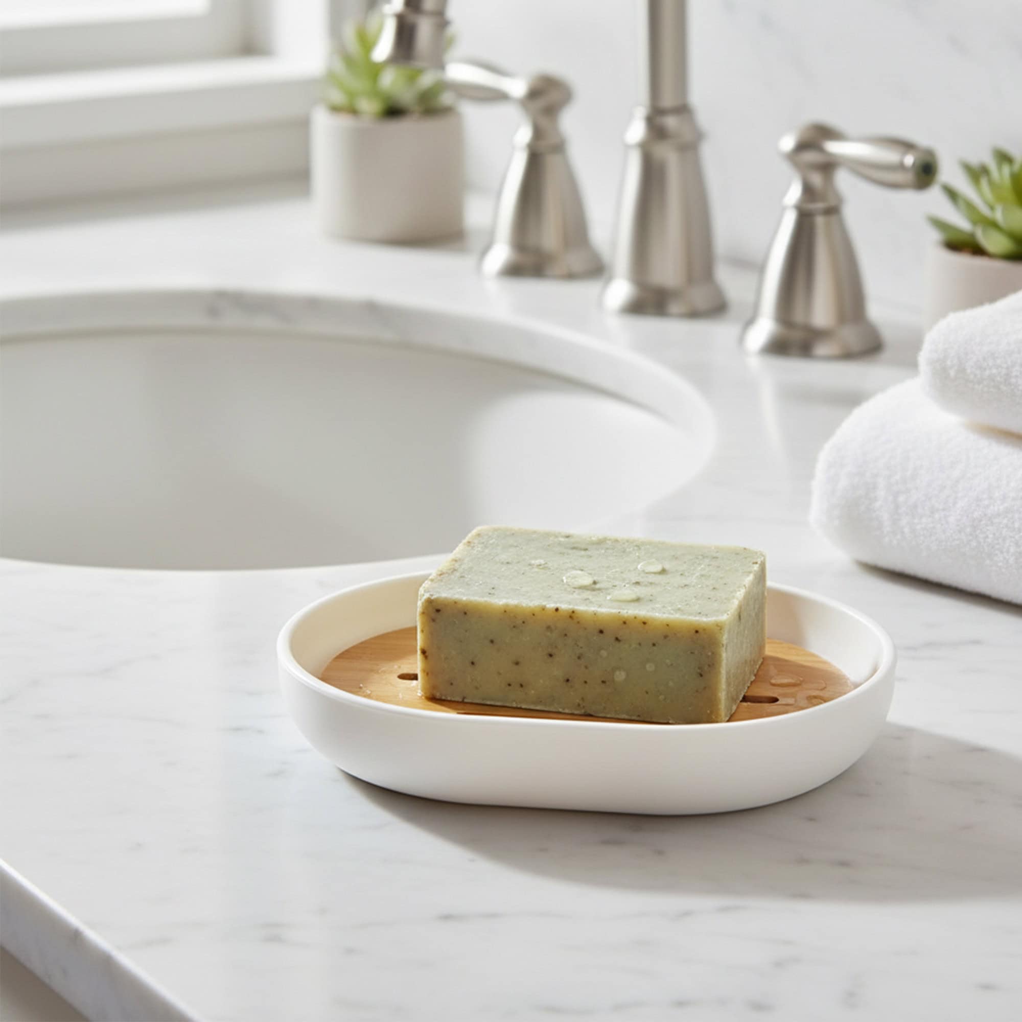 evideco-bathroom-accessories-porte-savon-blanc-padang-bambou image 2
