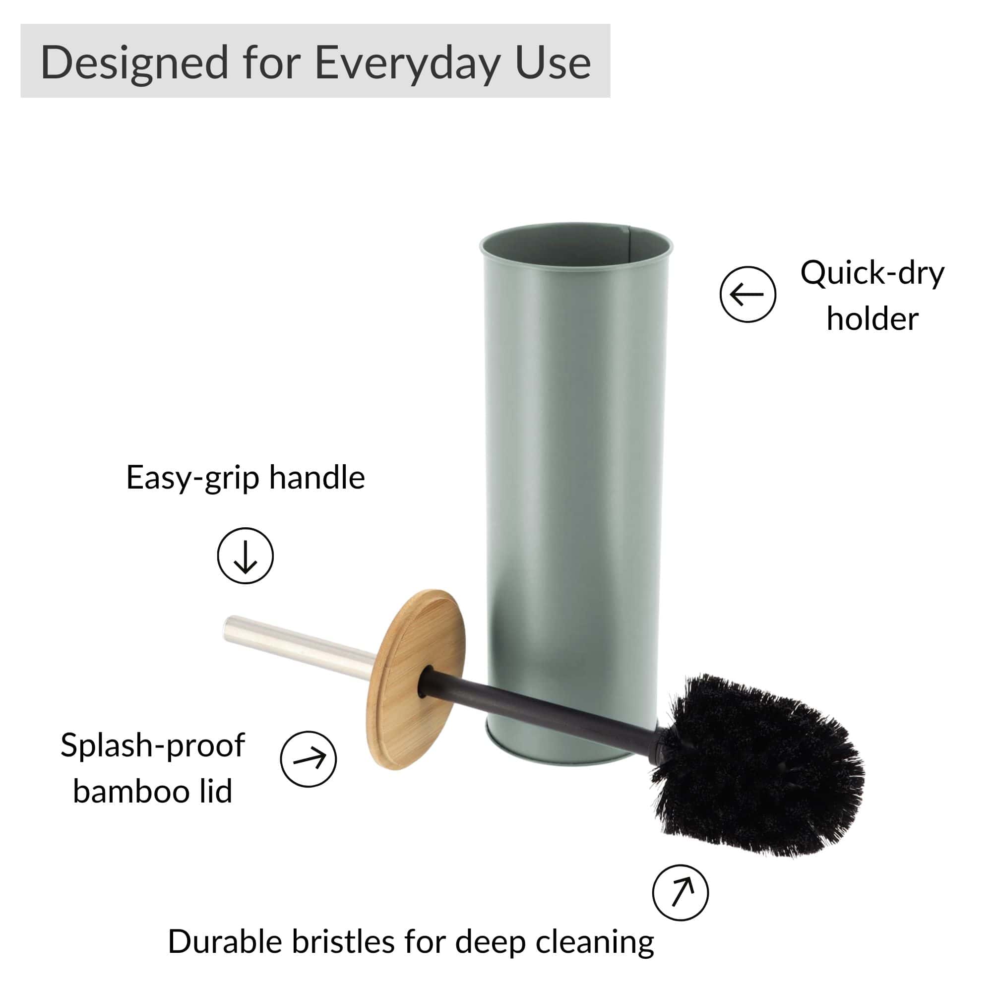 evideco-green-metal-brosse-wc-avec-support-bambou-vert image 5