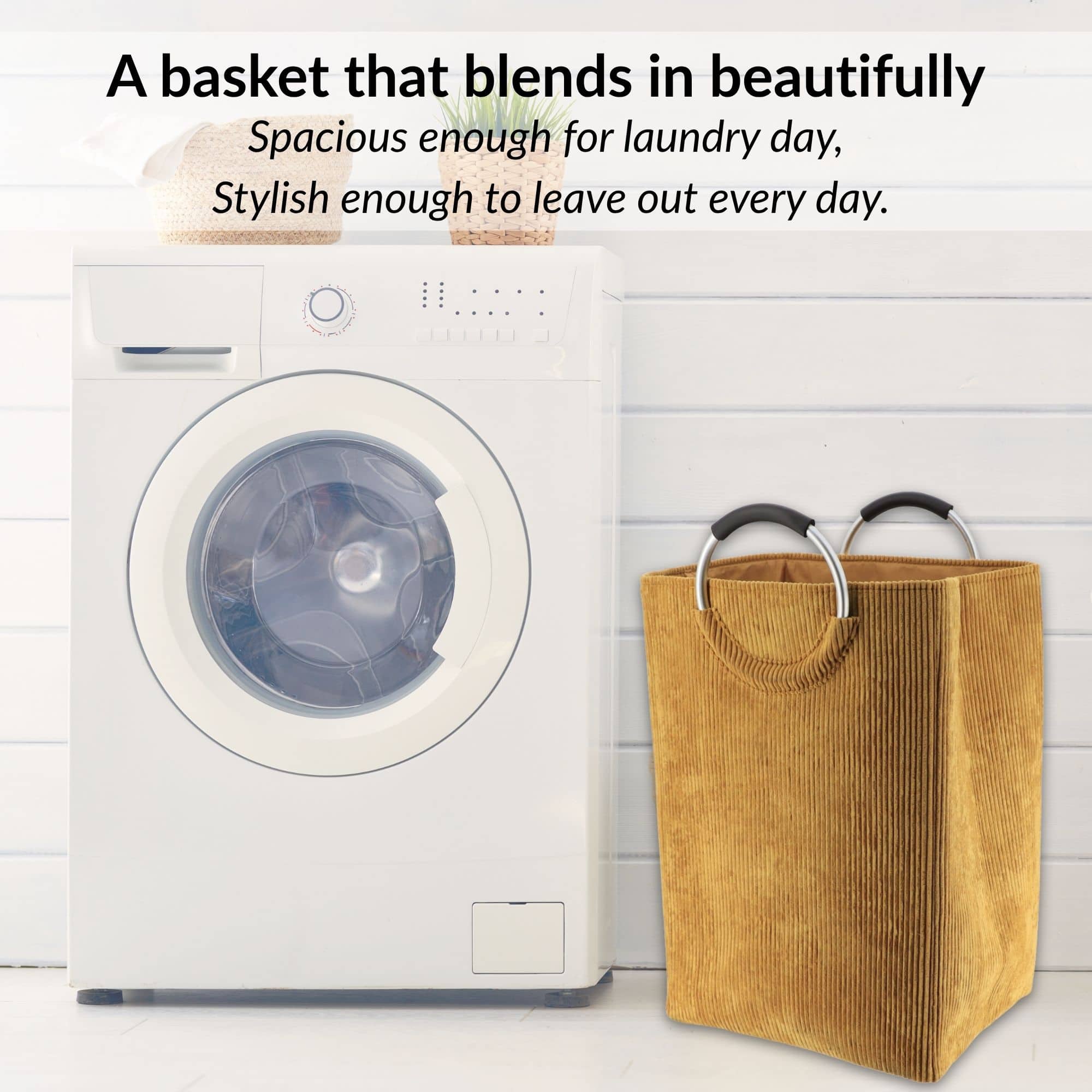 evideco-panier-linge-55l-jaune-moutarde-velours-c-tel image 5