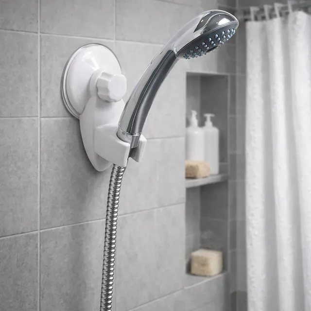 evideco-shower-accessories-support-douchette-ventouse-blanc image 1