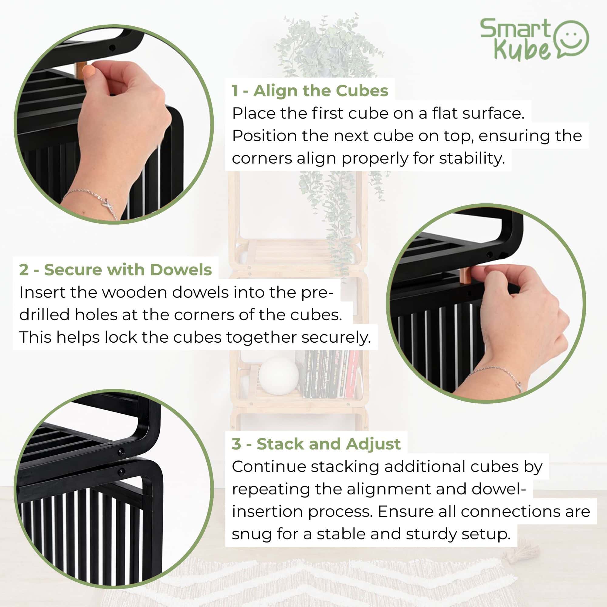evideco-smart-kube-cube-rangement-bambou-noir-lot-de-2 image 7