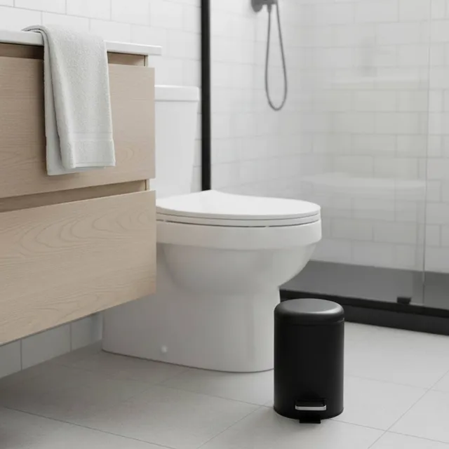 evideco-poubelle-salle-de-bain-noire-m-tal-3-l-p-dale image 1