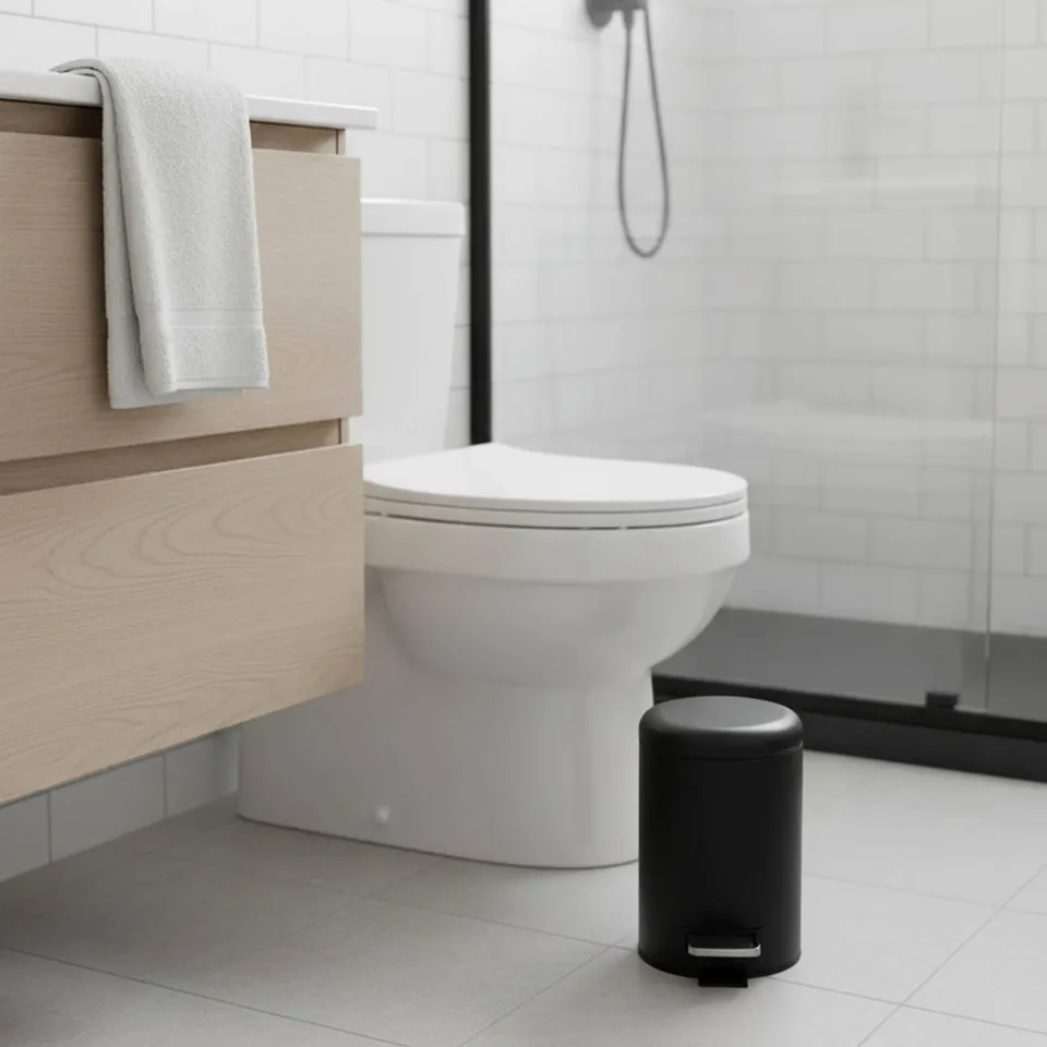 evideco-poubelle-salle-de-bain-noire-m-tal-3-l-p-dale image 1