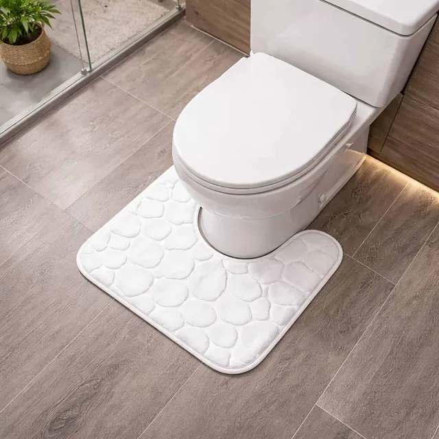 evideco-tapis-contour-wc-mousse-m-moire-blanc-galets-18x20 image 1