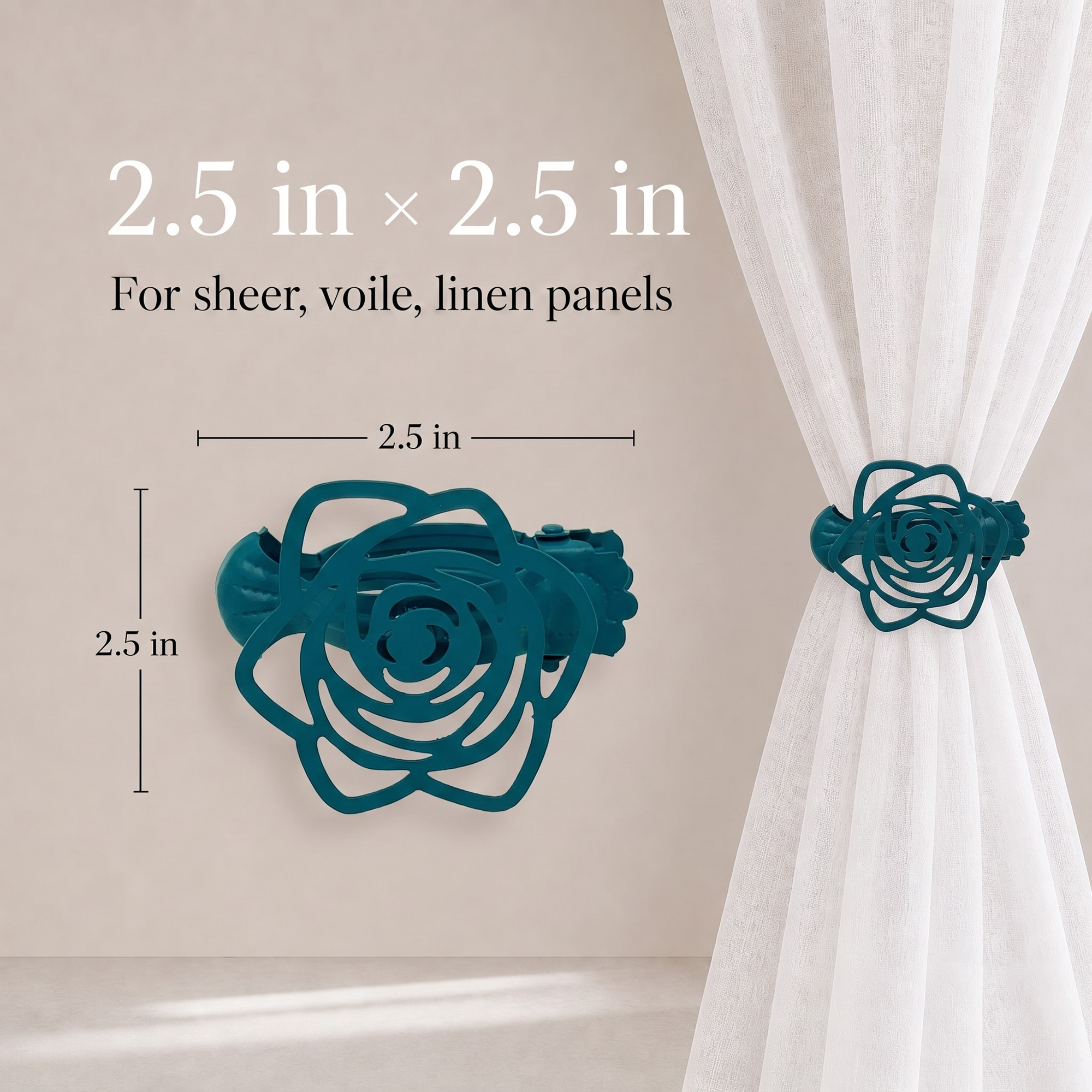 evideco-home-accessories-embrasse-rideau-rose-m-tal-sarcelle-lot-2 image 5