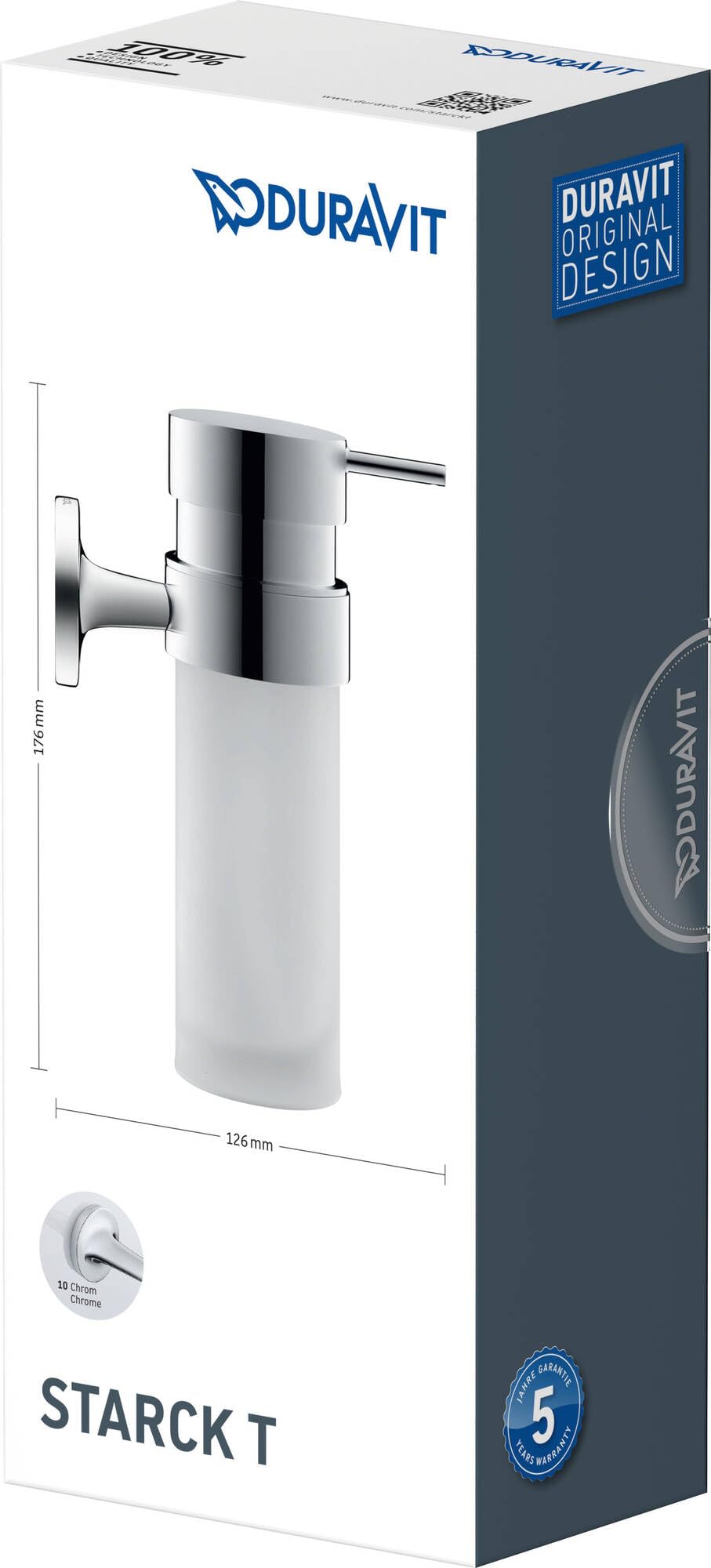duravit-accessoires-distributeur-savon-mural-chrome-175-ml-verre image 2