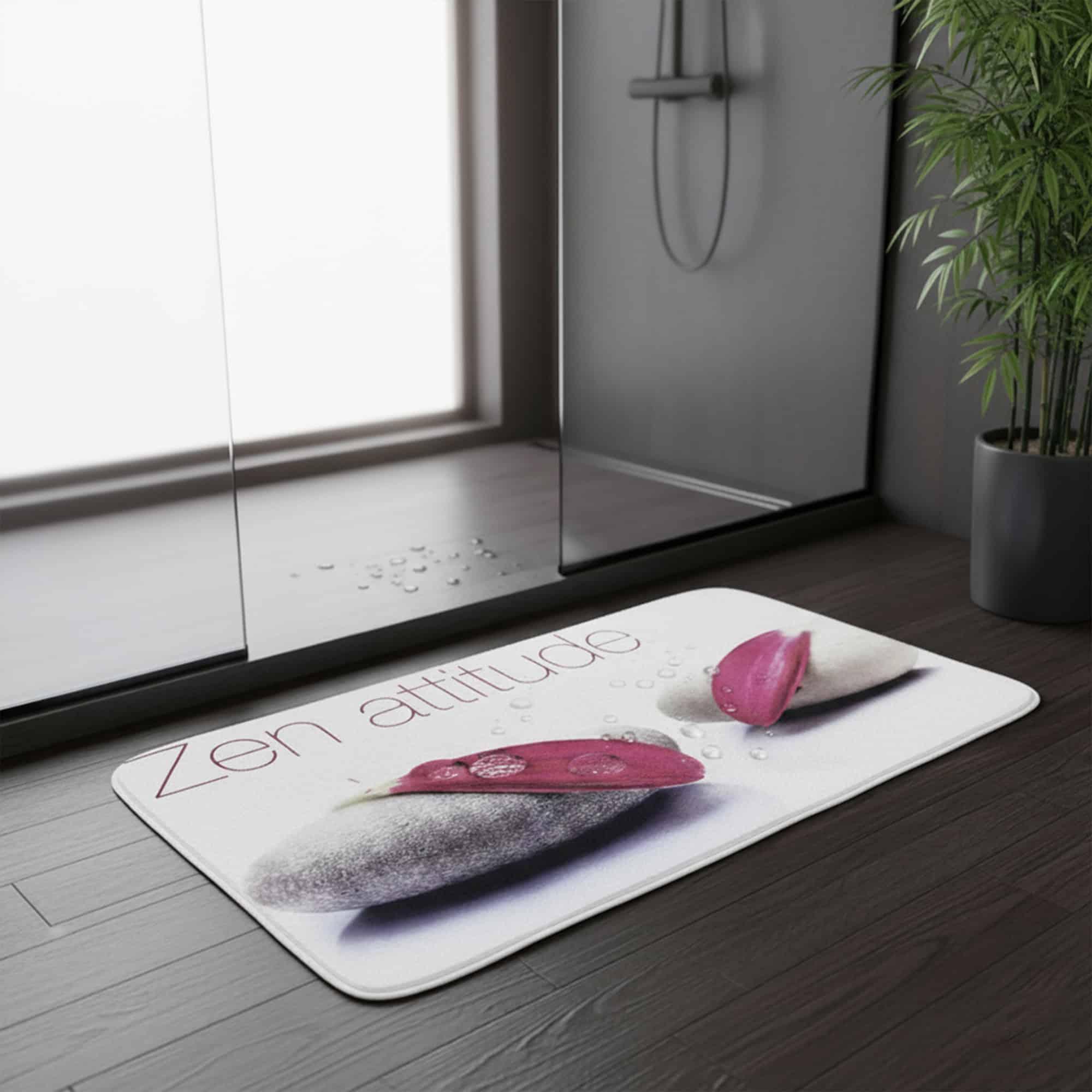evideco-zen-attitude-tapis-de-bain-m-moire-de-forme-rose-61x91-cm image 4
