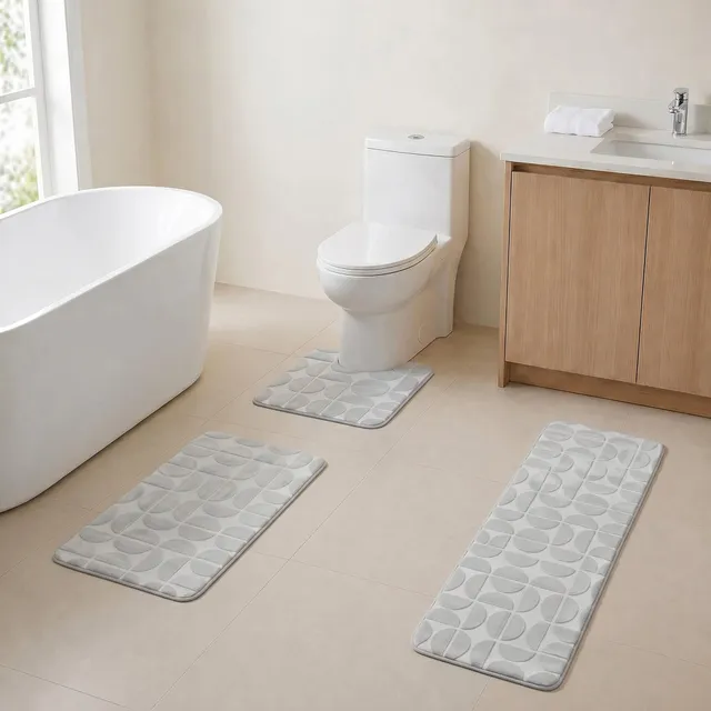 evideco-demi-lune-tapis-salle-de-bain-gris-lot-3-m-moire image 1