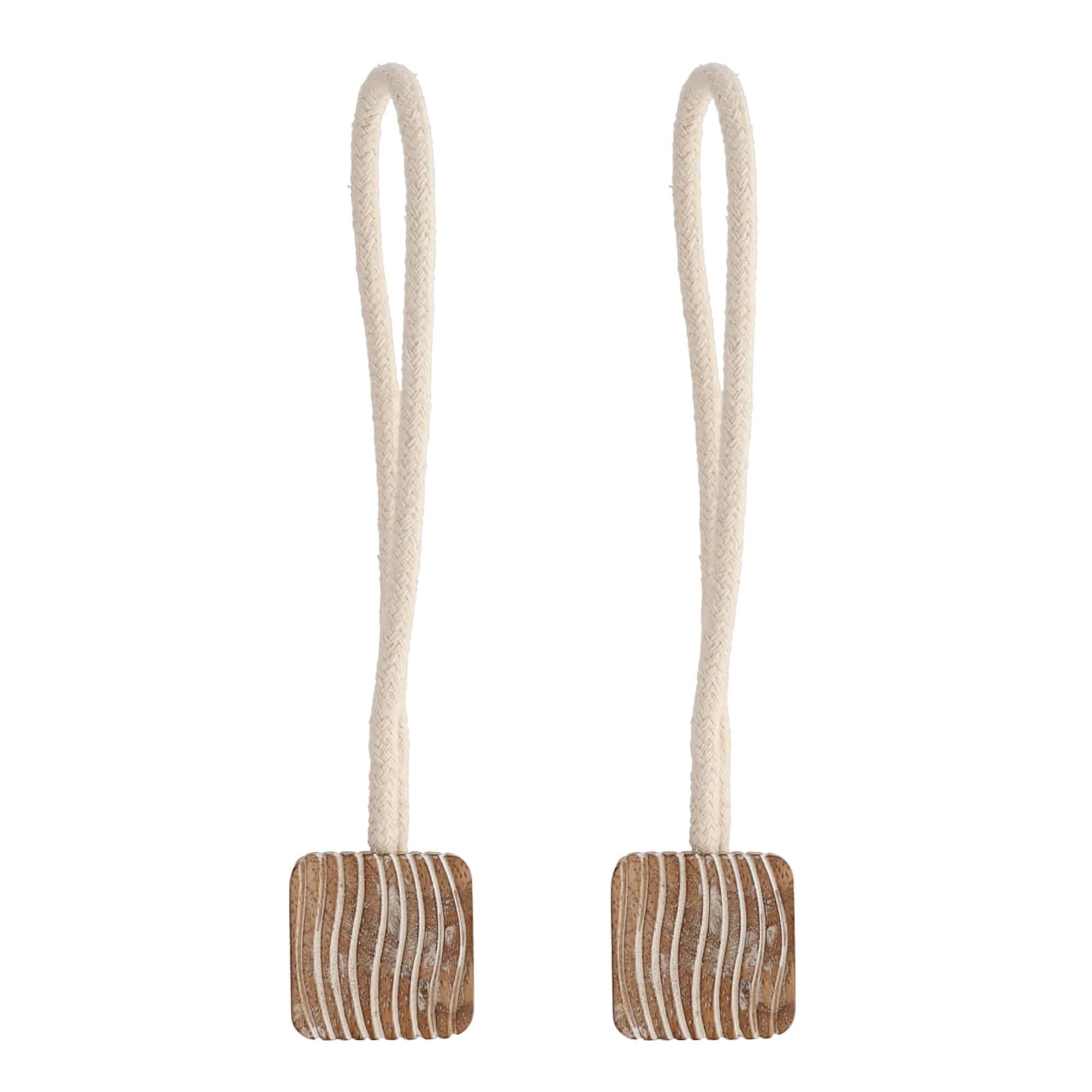 evideco-home-accessories-embrasse-rideau-magnetique-bois-lot-2-naturel image 1