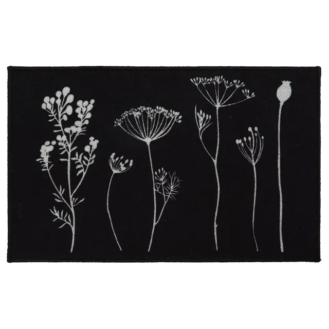 evideco-wildflowers-tapis-cuisine-noir-gris-81x51-cm image 1