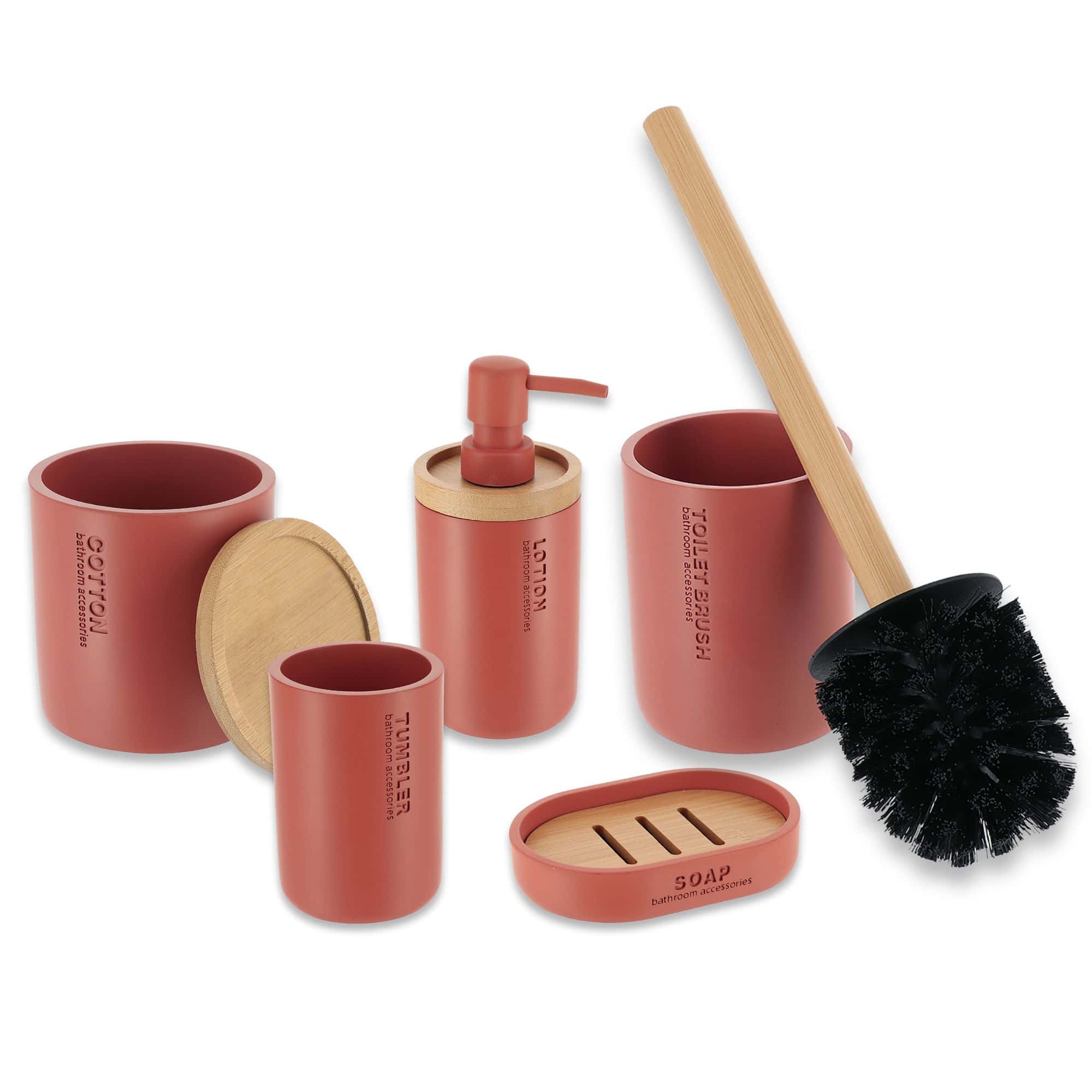 evideco-toilet-seats-set-salle-de-bain-terracotta-bambou-5-pi-ces image 6