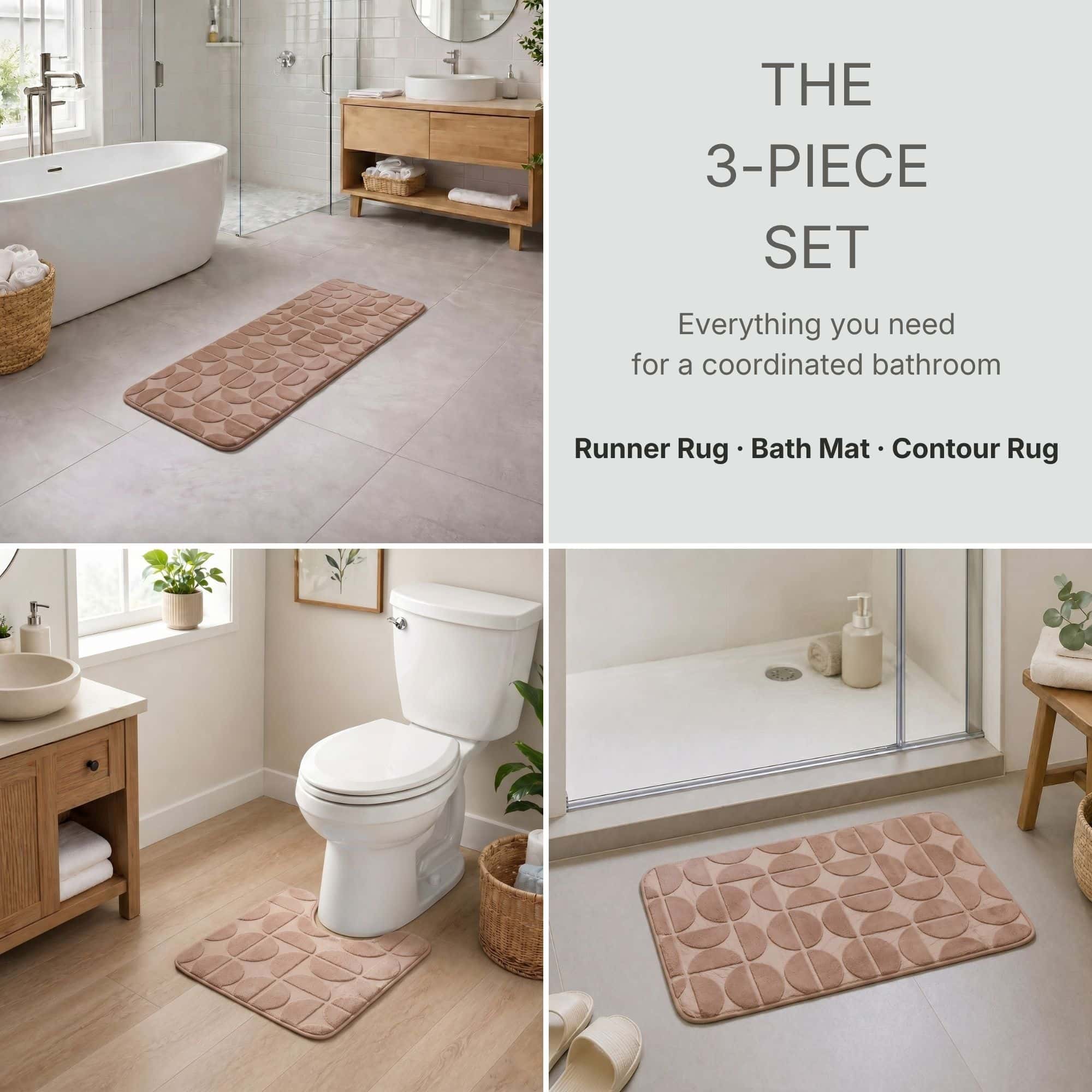 evideco-bathroom-mats-set-tapis-bain-caramel-m-moire-3-pi-ces image 3