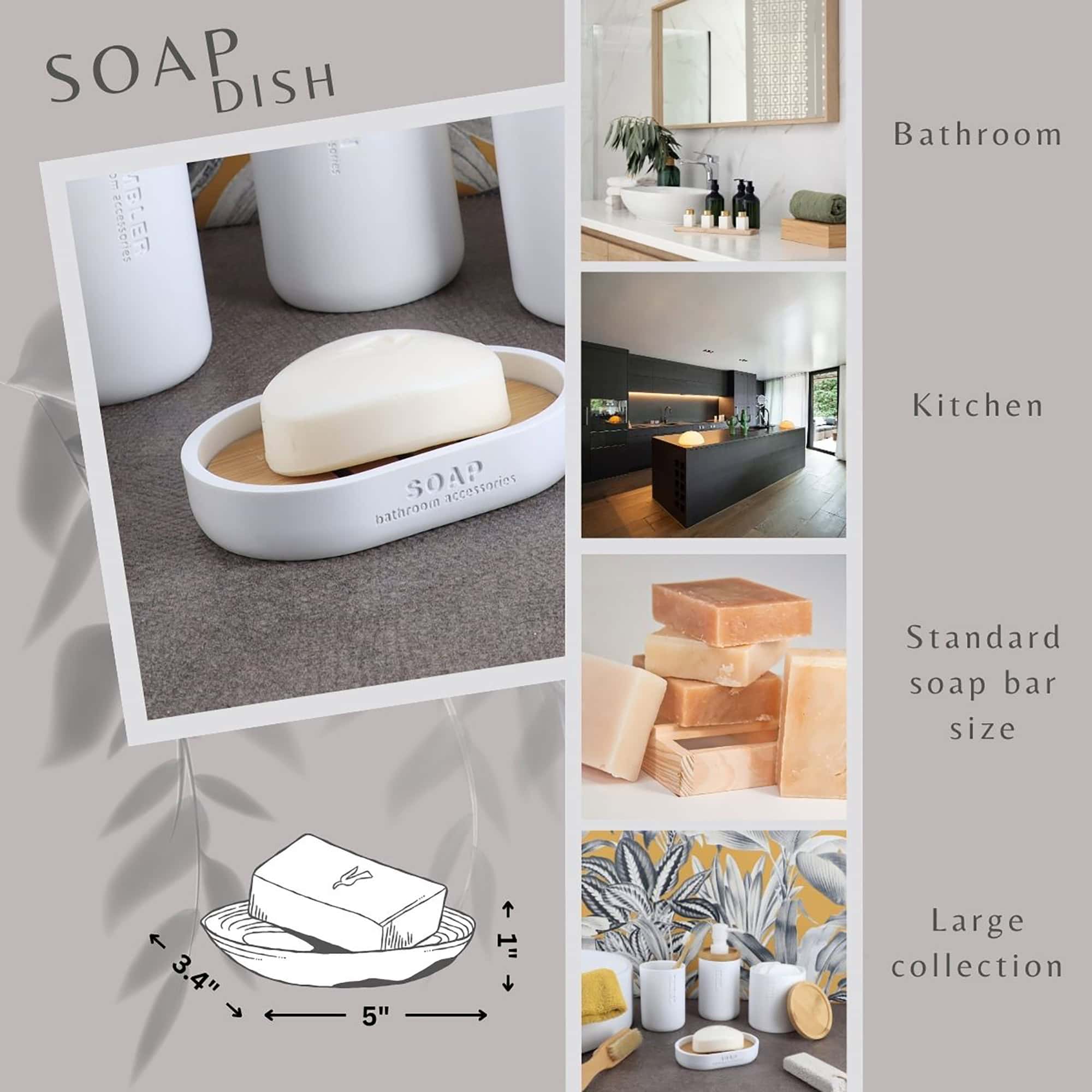 evideco-bathroom-accessories-porte-savon-blanc-mat-bambou-polyresine image 5