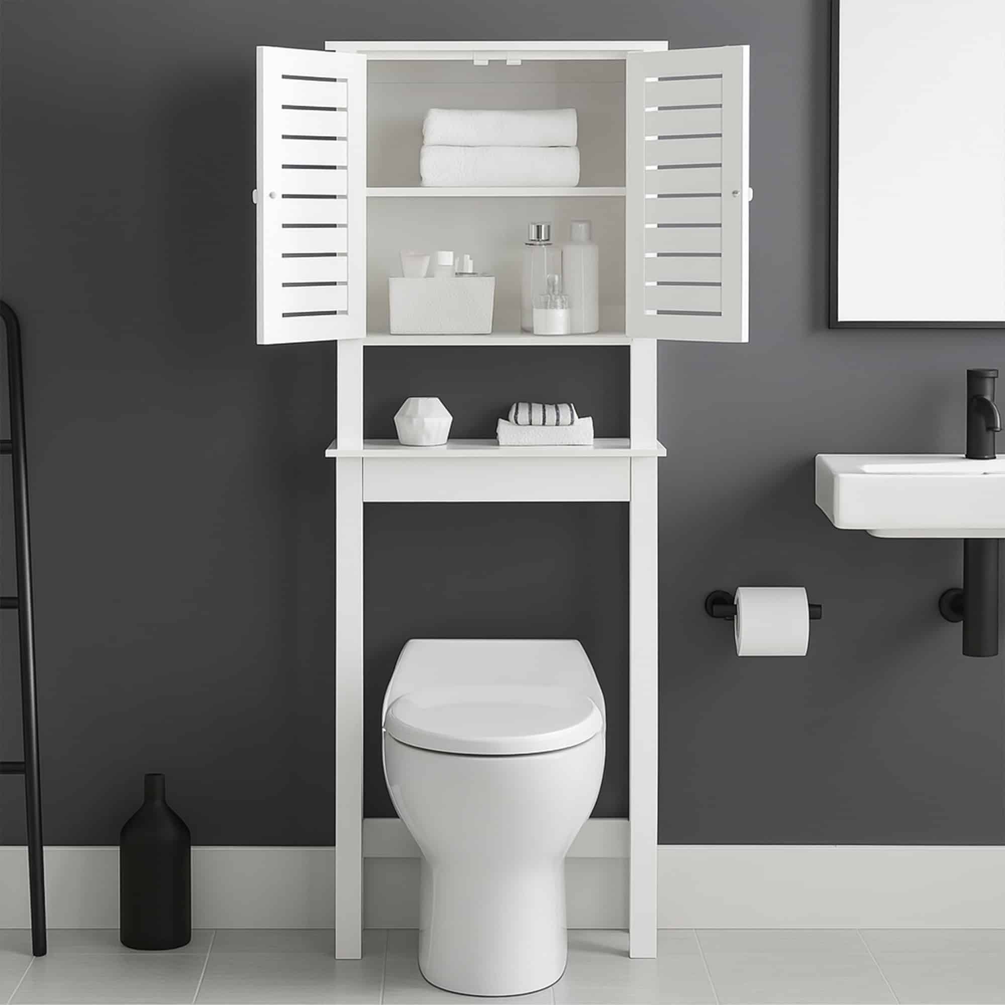 evideco-santorin-meuble-wc-blanc-2-portes-et-tag-re image 4