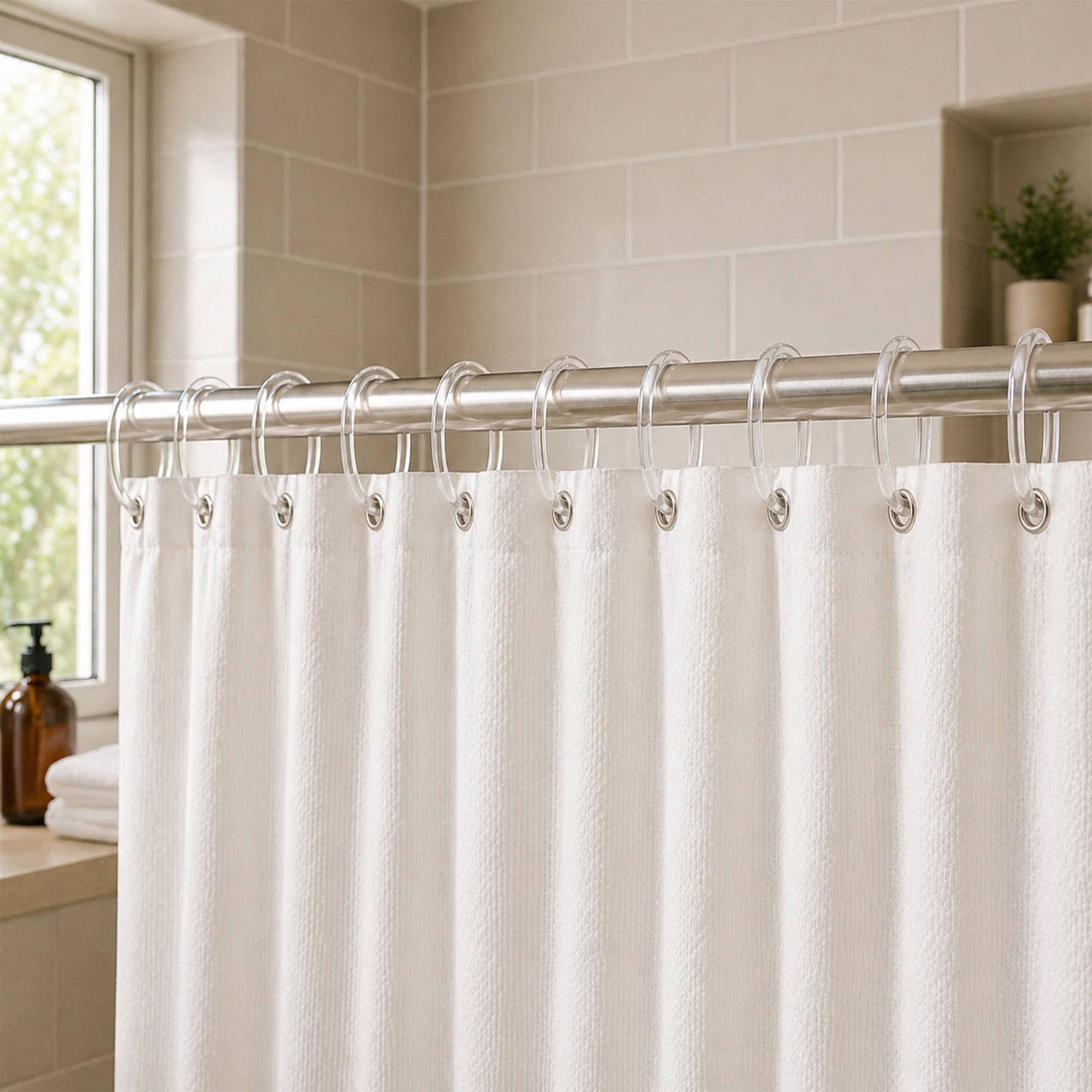 anneaux-rideau-douche-transparent-plastique-lot-de-12-evideco image 2