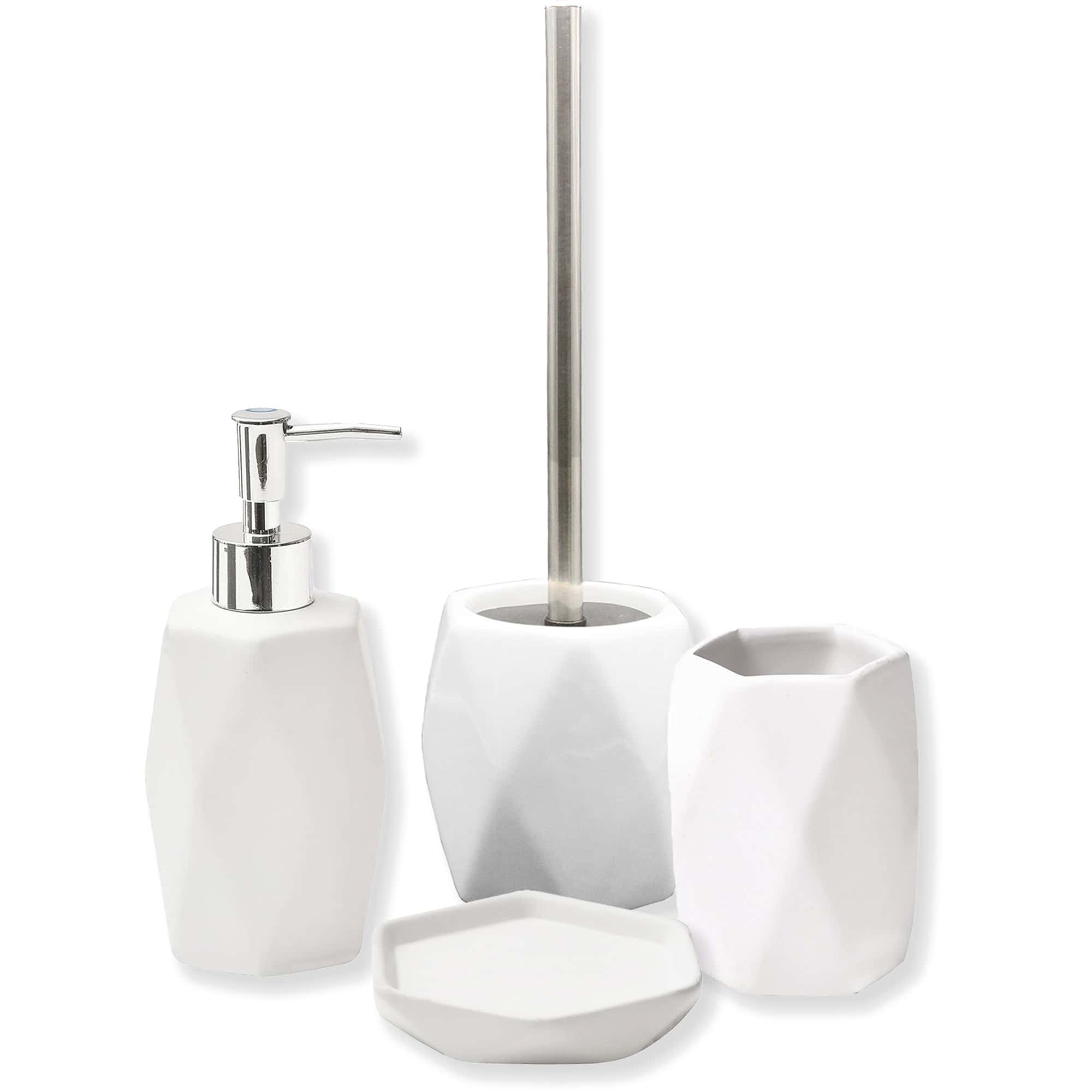evideco-set-salle-de-bain-blanc-4-pi-ces-diamond image 6