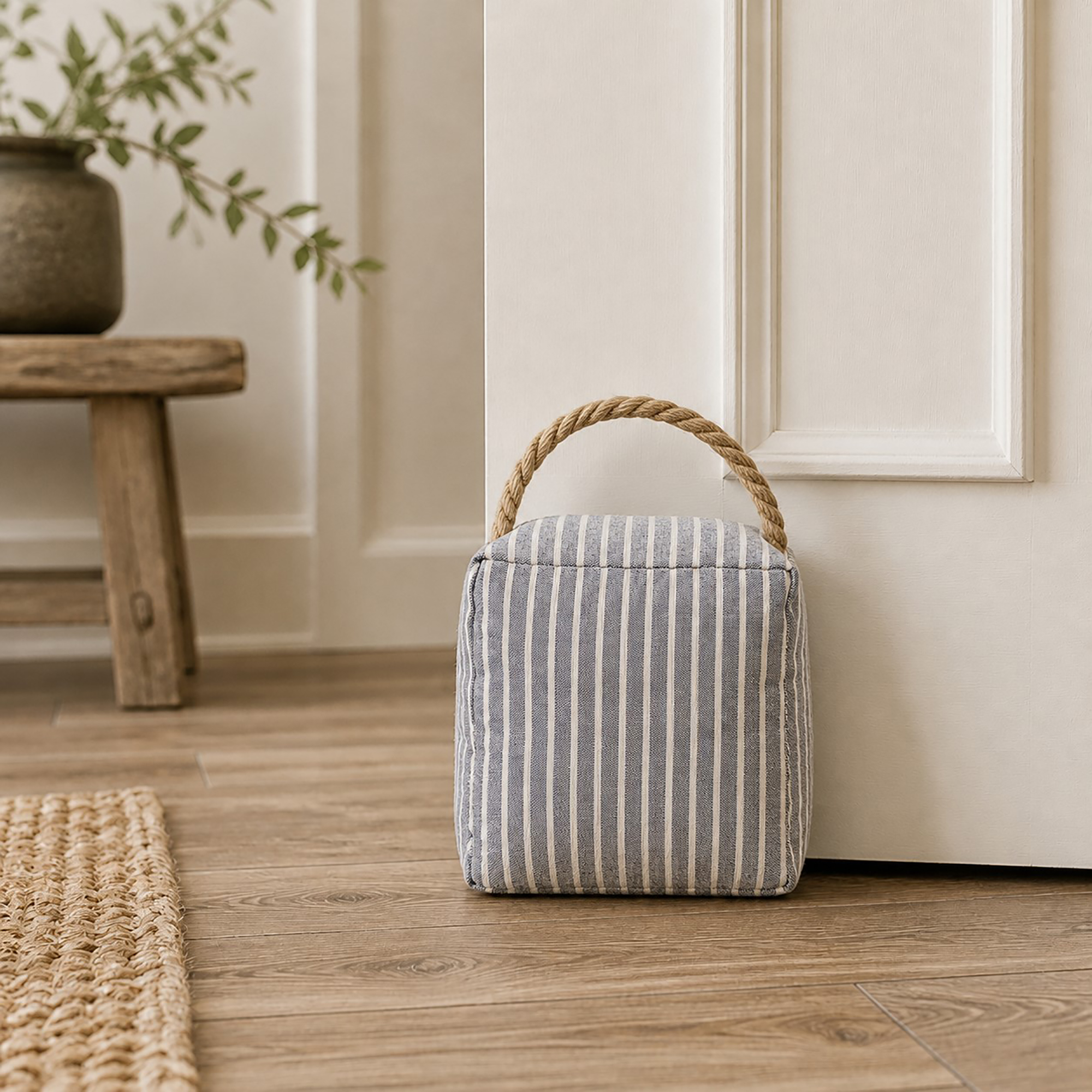 evideco-cale-porte-tissu-rayure-bleue-lest-sable image 1