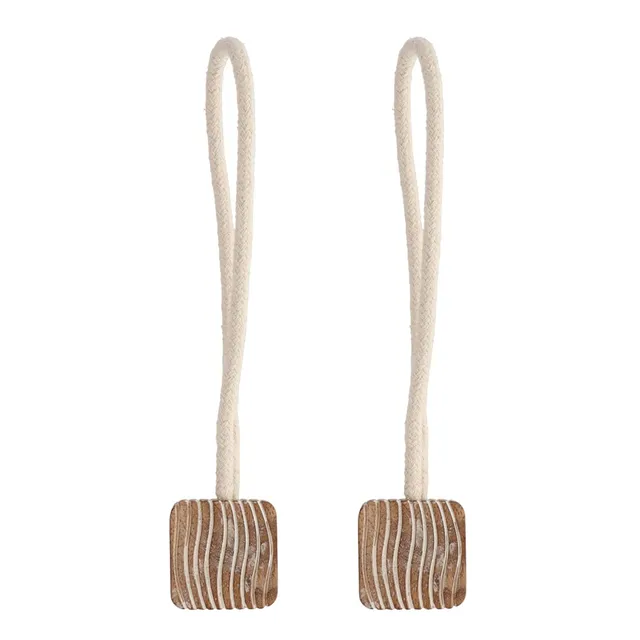 evideco-home-accessories-embrasse-rideau-magnetique-bois-lot-2-naturel image 1