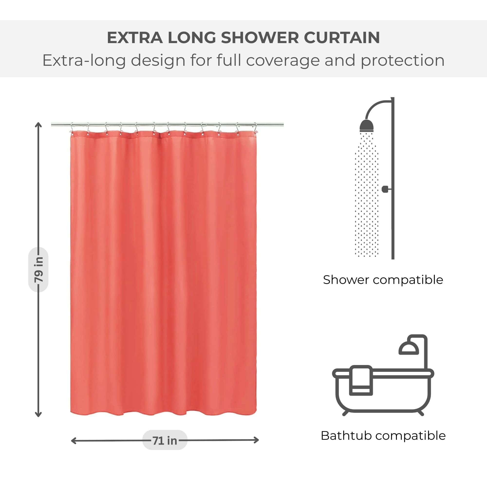 evideco-shower-accessories-rideau-de-douche-terracotta-71x79 image 2
