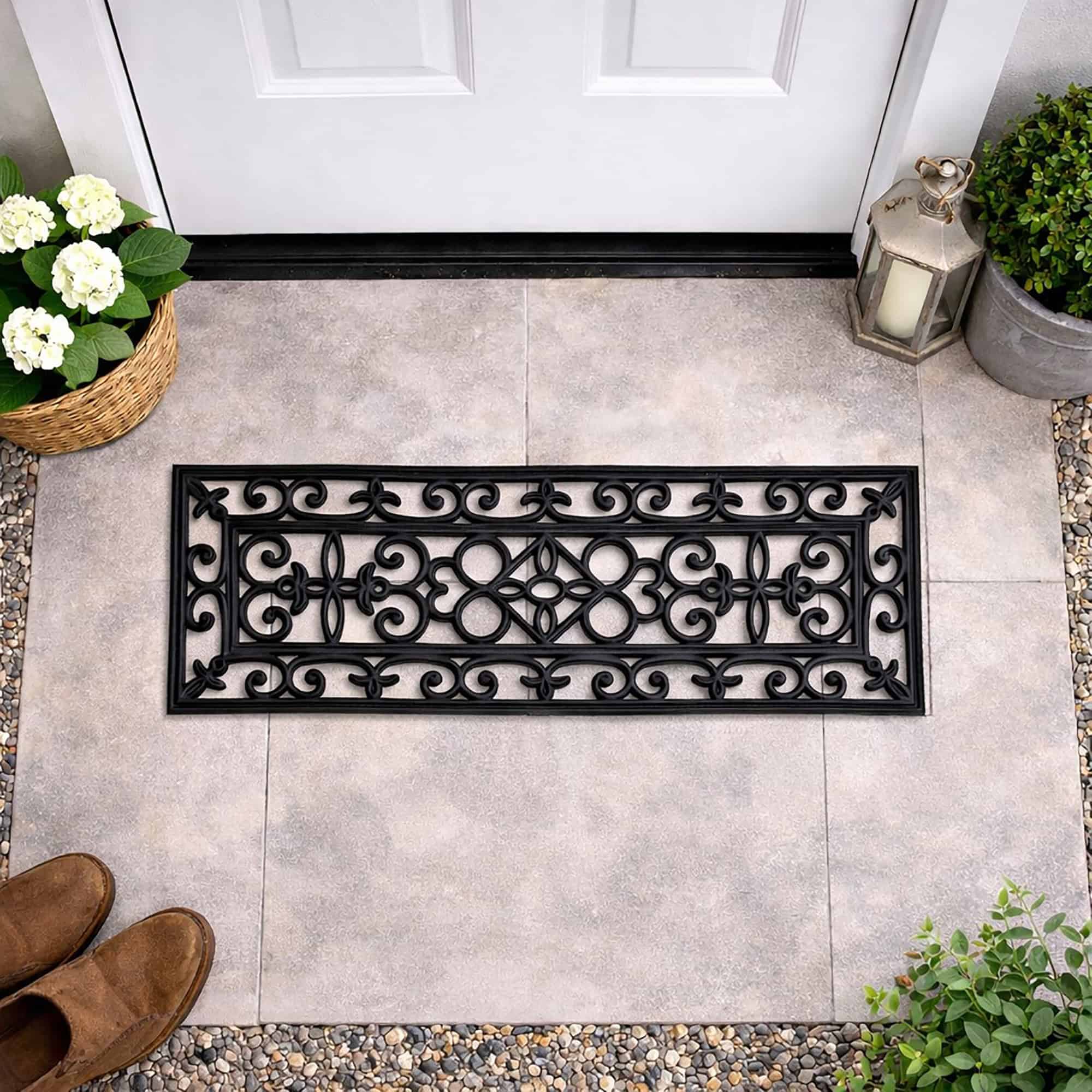 evideco-home-accessories-paillasson-caoutchouc-noir-76x25-cm image 1