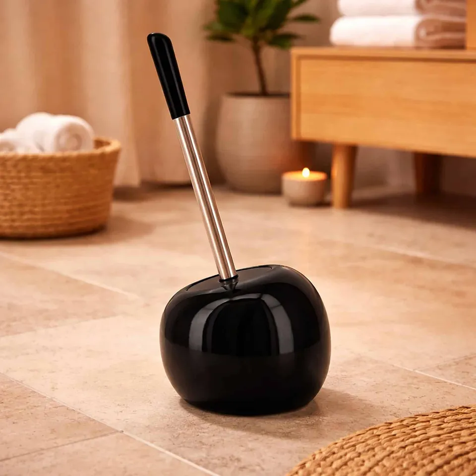 evideco-pise-brosse-wc-noire-avec-support image 1