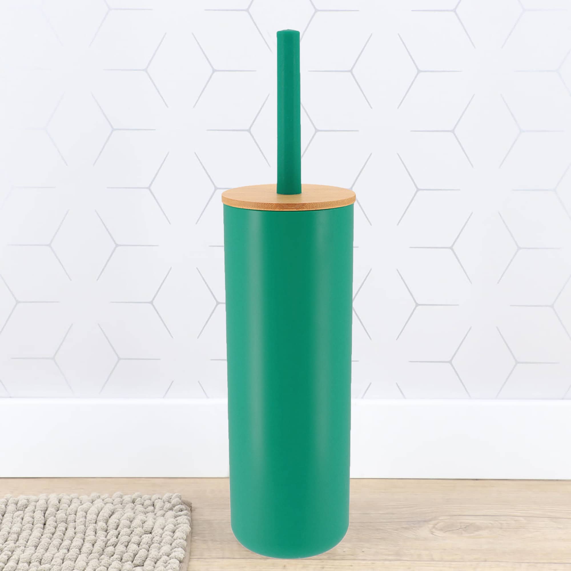 evideco-padang-brosse-wc-verte-support-bambou image 1