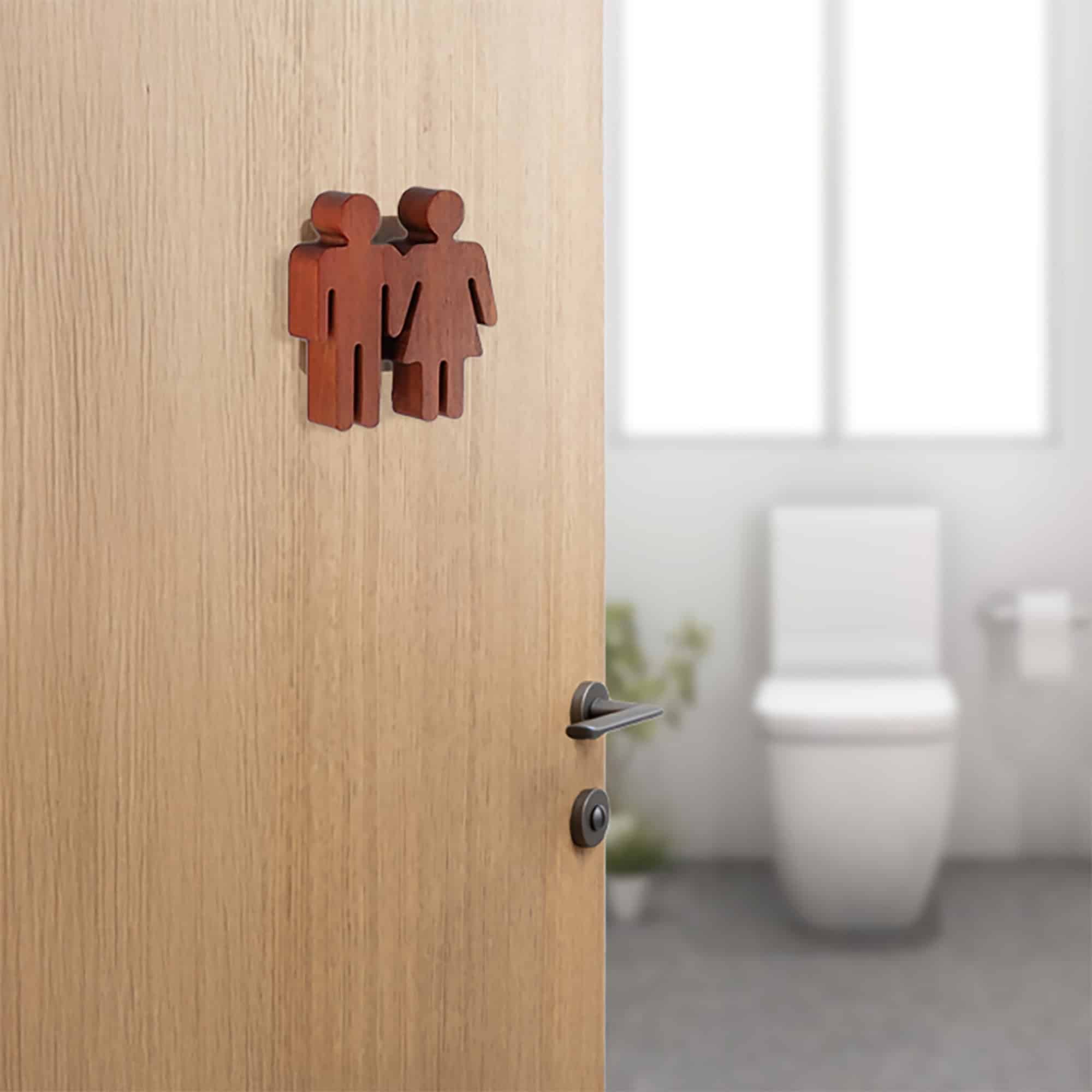 evideco-pancarte-wc-bois-marron-adh-sive-homme-femme image 7