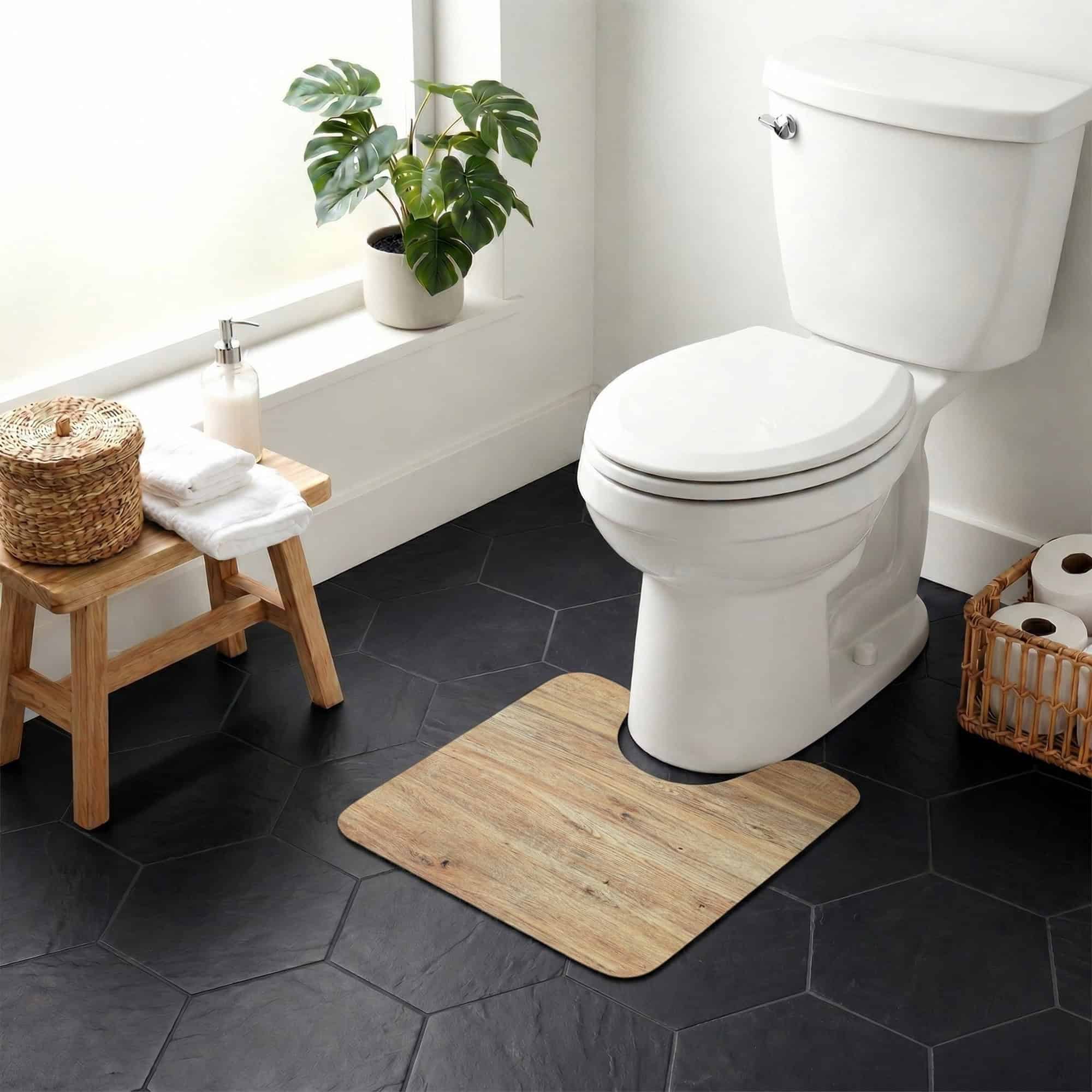 evideco-oak-wood-18x20-tapis-wc-contour-ch-ne-absorbant image 1