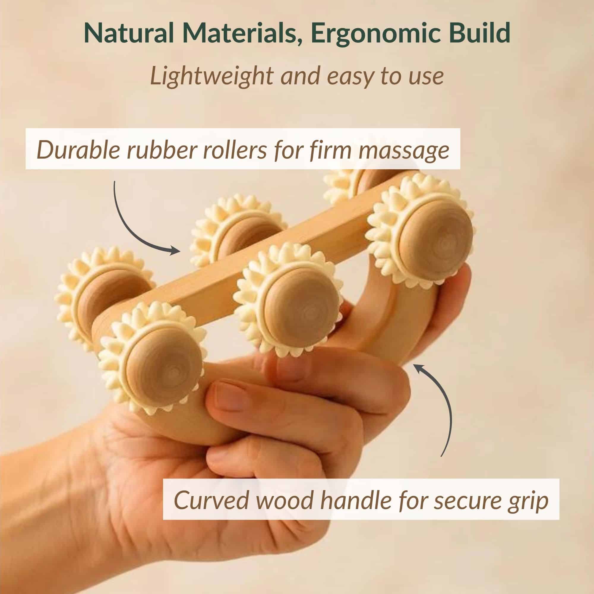 evideco-rouleau-de-massage-bois-six-rouleaux-picots image 5