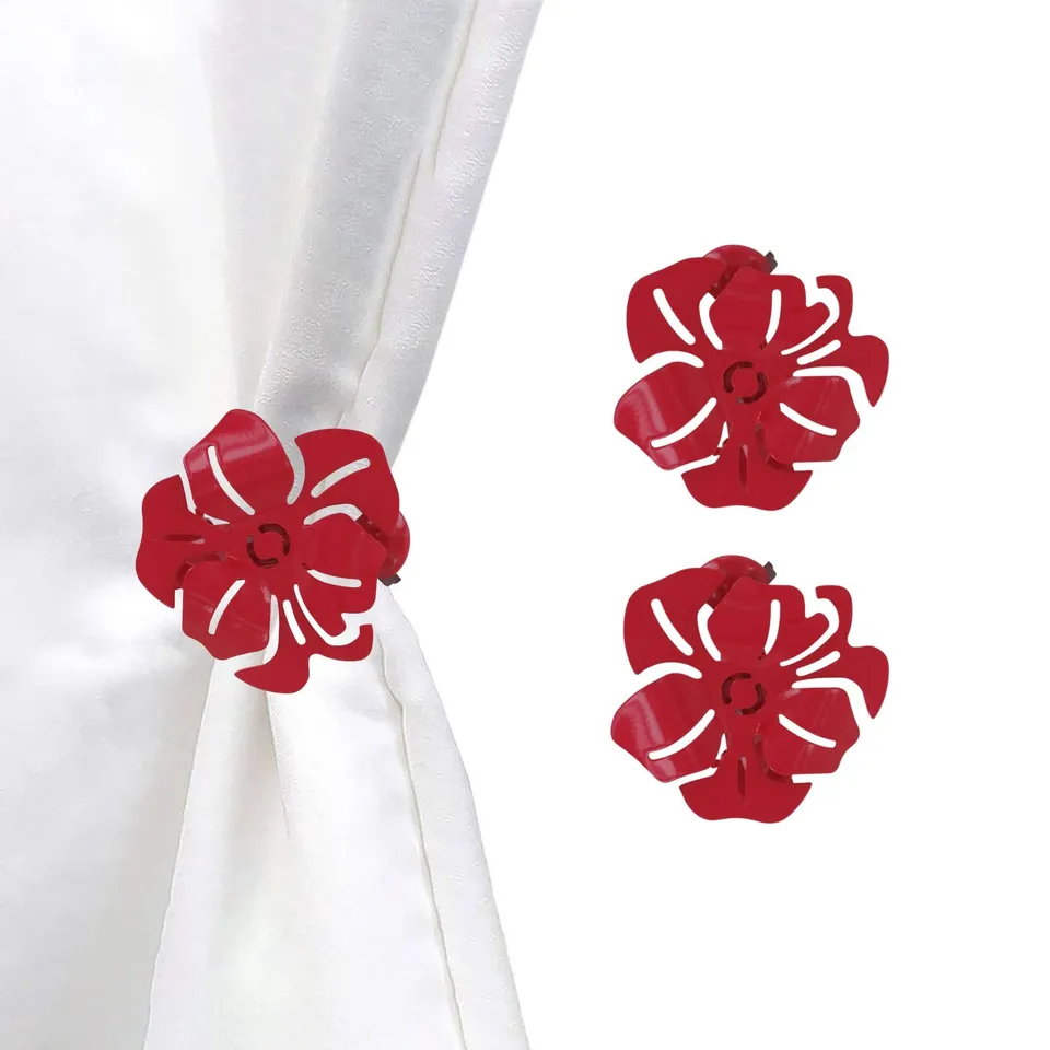 evideco-home-accessories-embrasse-rideau-coquelicot-rouge-lot-2 image 1