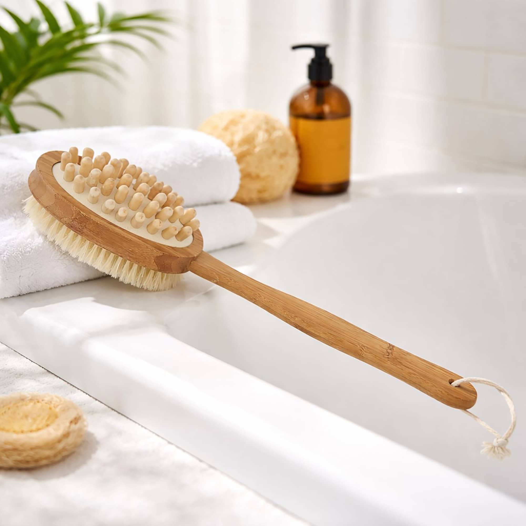 evideco-brosse-corps-bambou-double-face-manche-long-exfoliante image 1