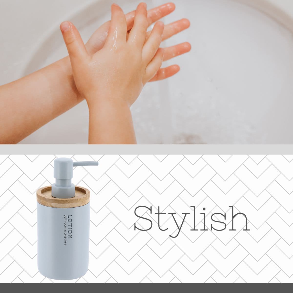 evideco-bathroom-accessories-distributeur-savon-bleu-clair-bambou-pompe image 5