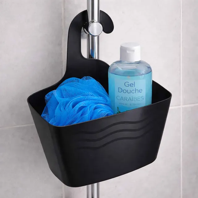 evideco-panier-de-douche-suspendu-noir-plastique image 1