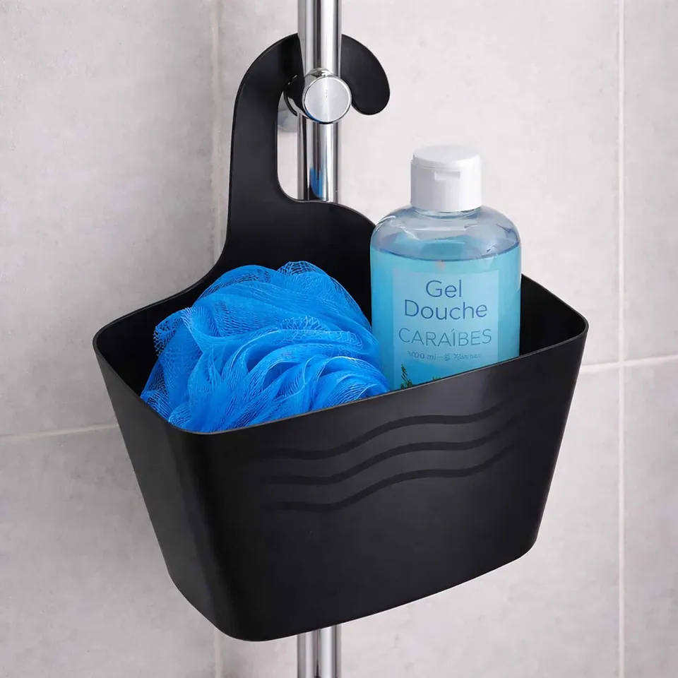evideco-panier-de-douche-suspendu-noir-plastique image 1