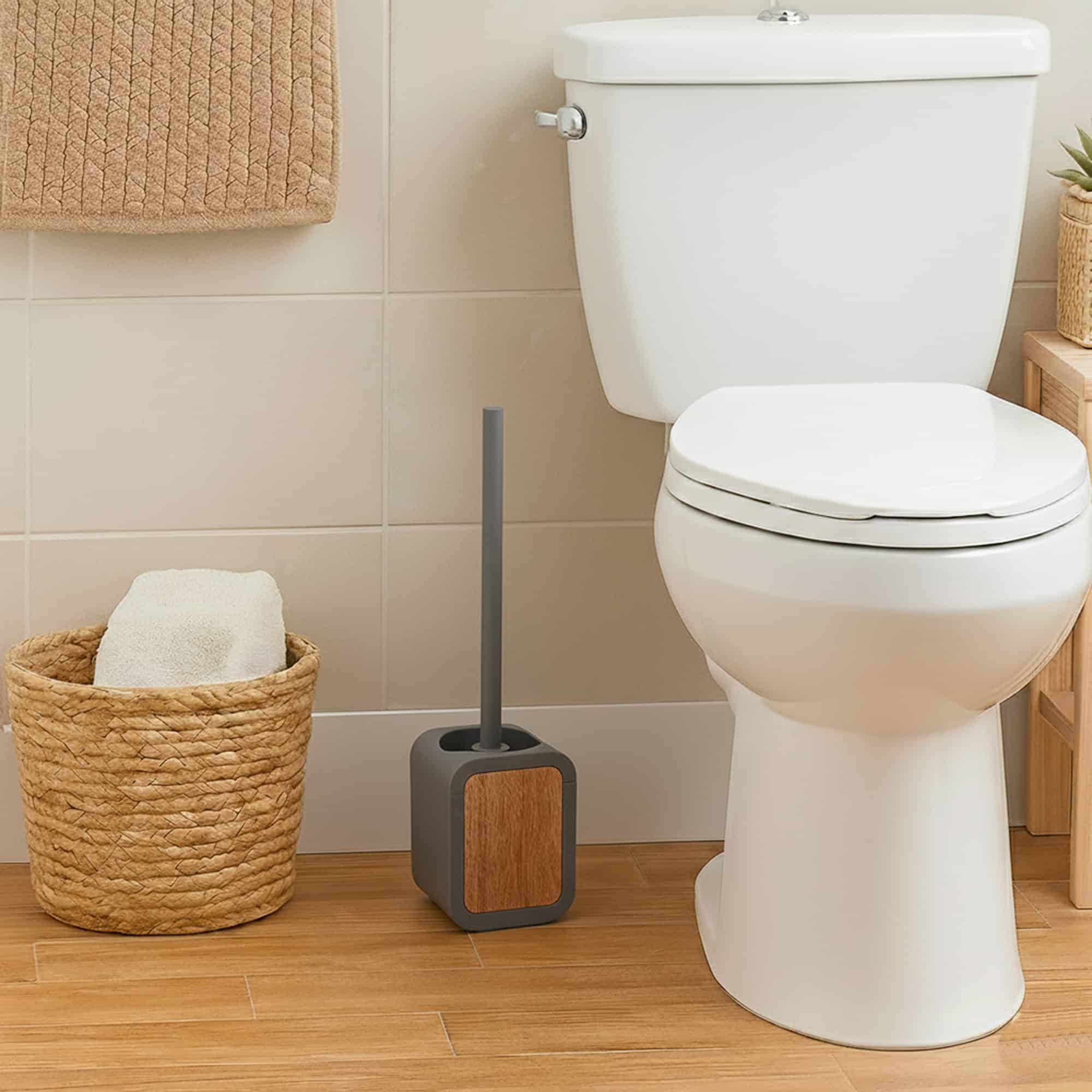 evideco-brosse-wc-gris-caoutchouc-acacia-avec-support image 2
